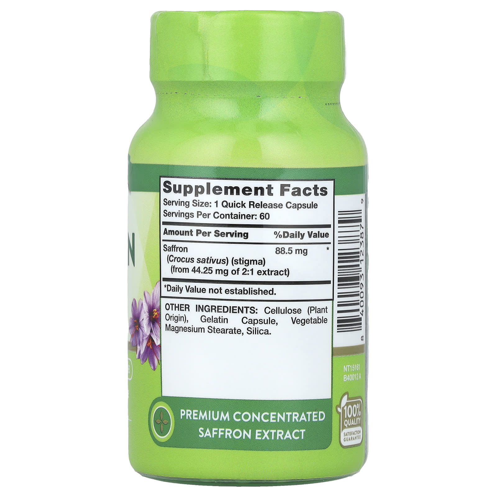 Nature's Truth, Supreme Saffron Extract, 60 Quick Release Capsules (88.5 mg per Capsule) - Image 2