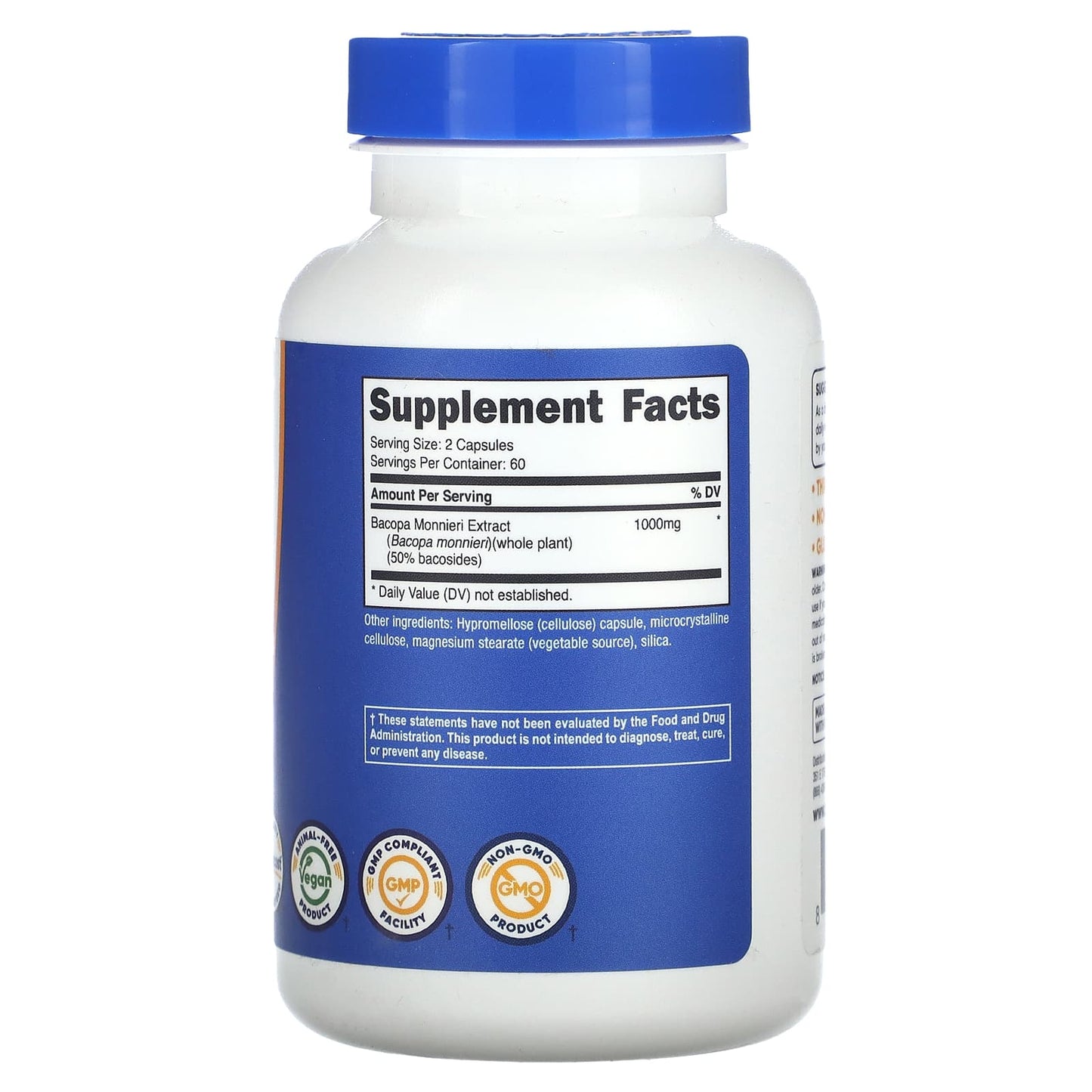 Nutricost, Bacopa Monnieri, 120 Capsules (500 mg per Capsule) - Image 2