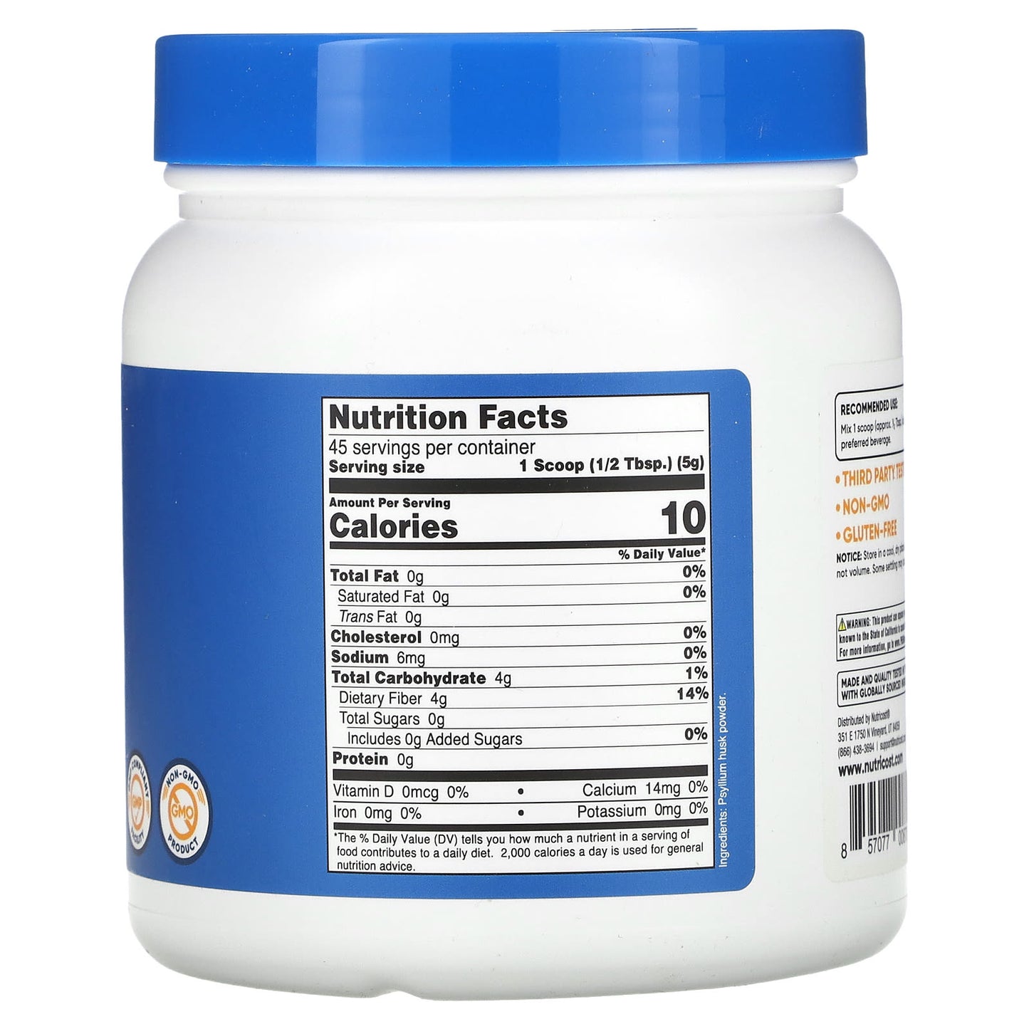Nutricost, Psyllium Husk, Whole Husk, Unflavored, 8 oz (227 g) - Image 2