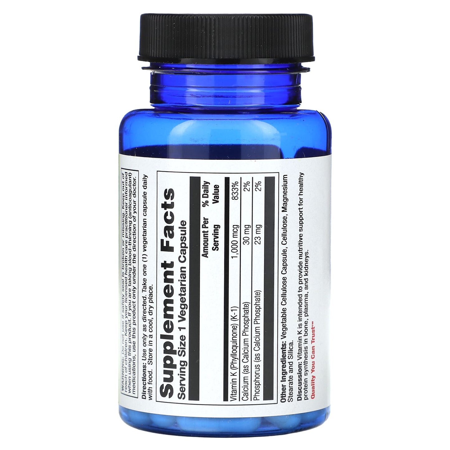 Nature's Life, Vitamin K, 1,000 mcg, 50 Vegetarian Capsules - Image 2