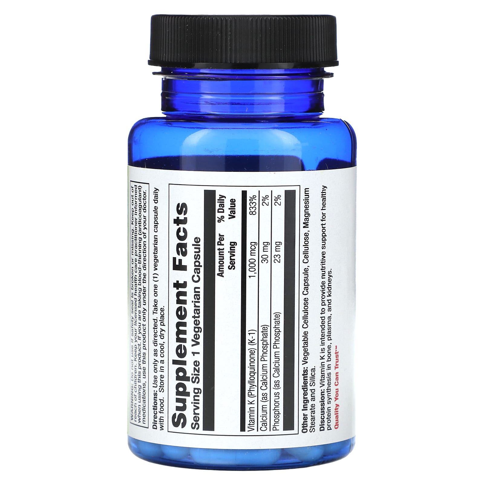 Nature's Life, Vitamin K, 1,000 mcg, 50 Vegetarian Capsules - Image 2