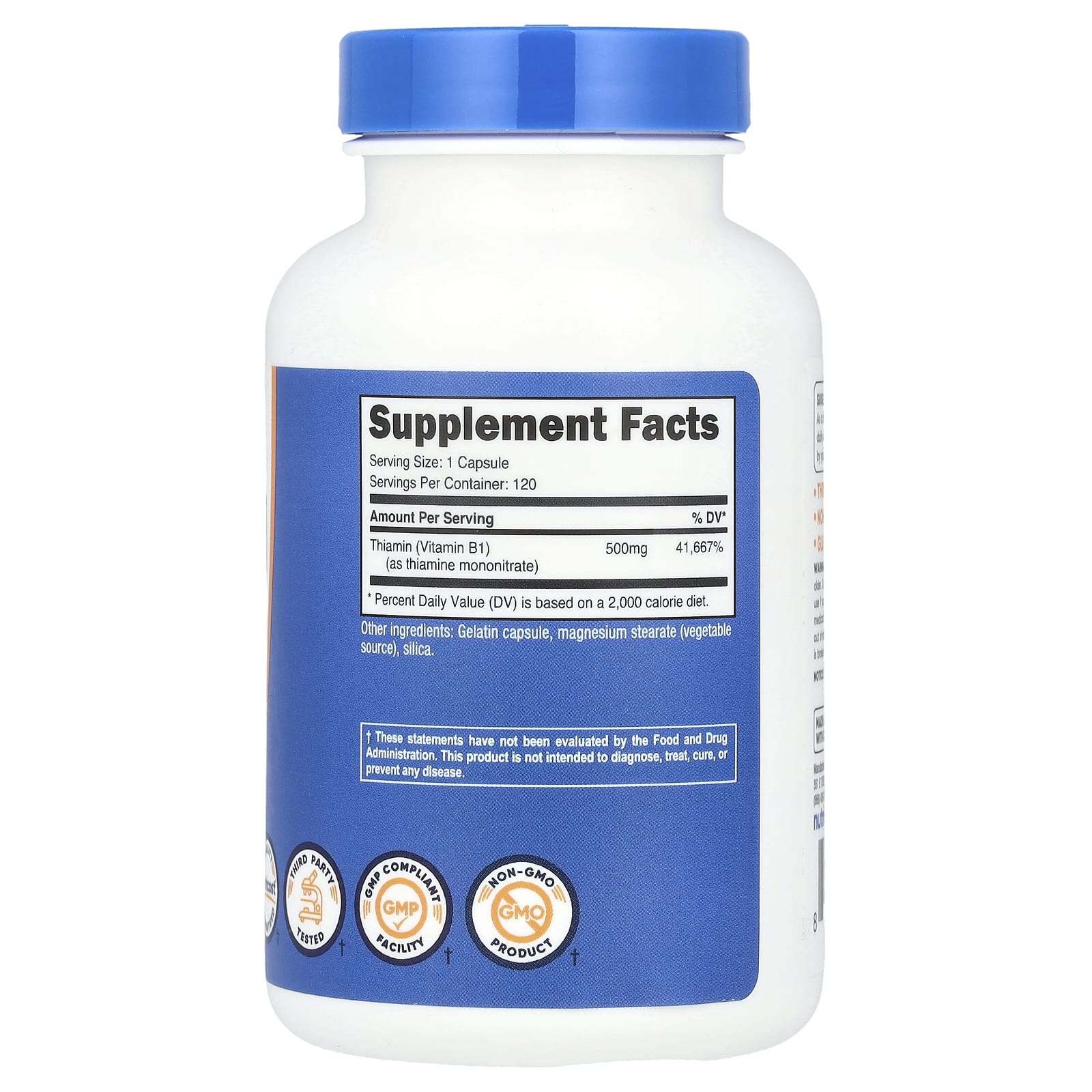 Nutricost, Vitamin B1, 500 mg, 120 Capsules - Image 2
