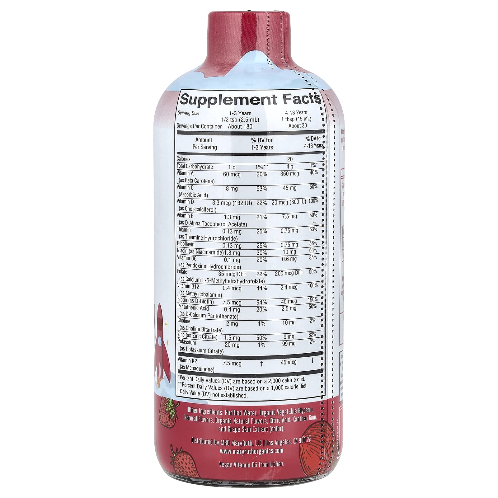 MaryRuth's, Kids Morning Multivitamin, Apple Berry Blast, 15.22 fl oz (450 ml) - Image 2