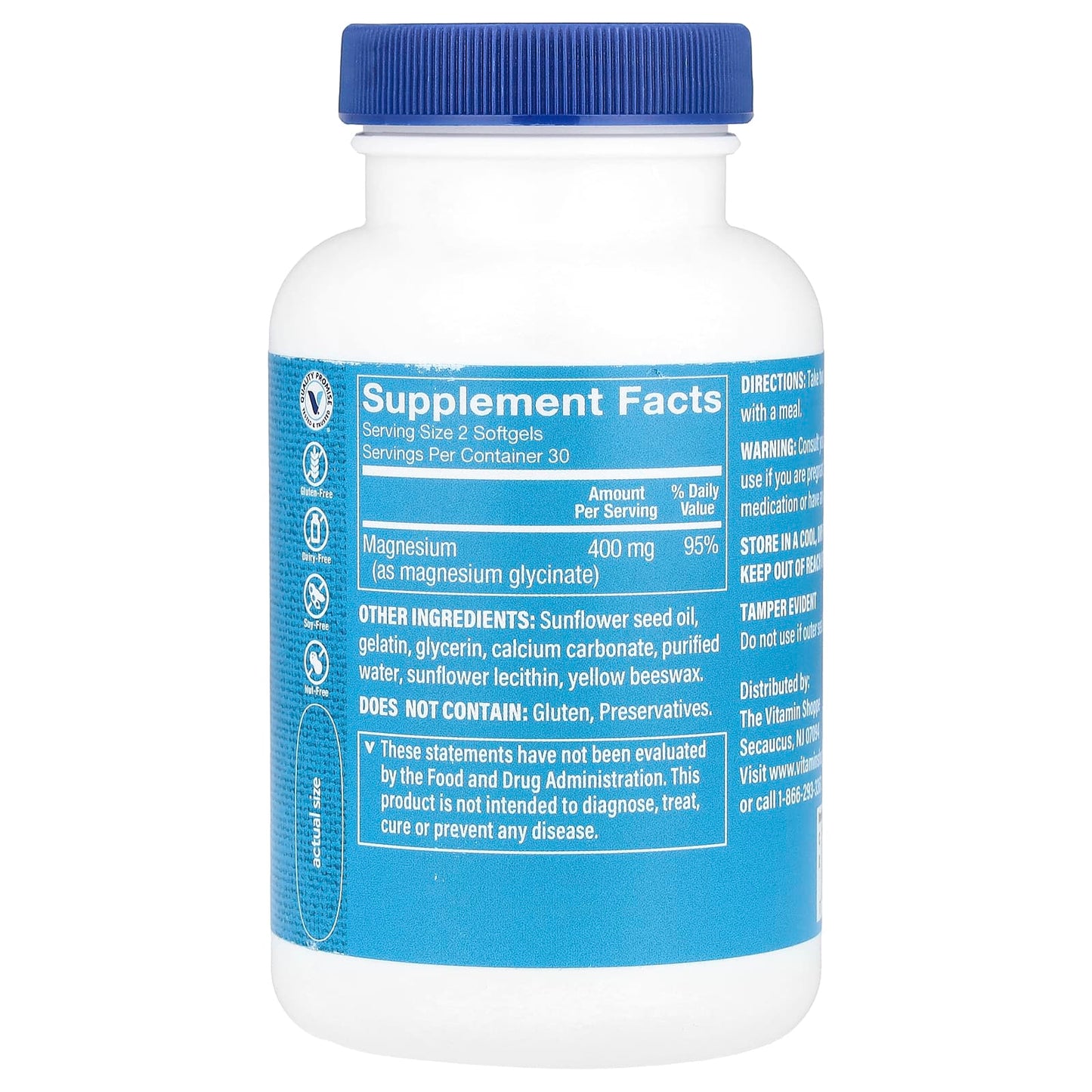 The Vitamin Shoppe, Magnesium Glycinate, 60 Softgels (200 mg per Softgel) - Image 2