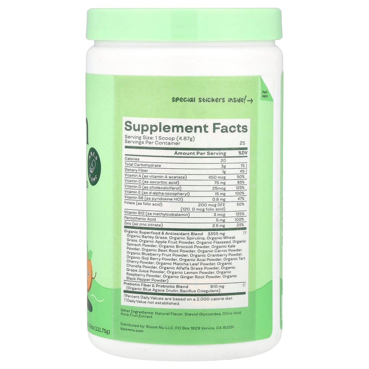 Bloom, Kids, Greens & Superfoods + Multivitamin, Tropical Punch, 4.29 oz (121.75 g)