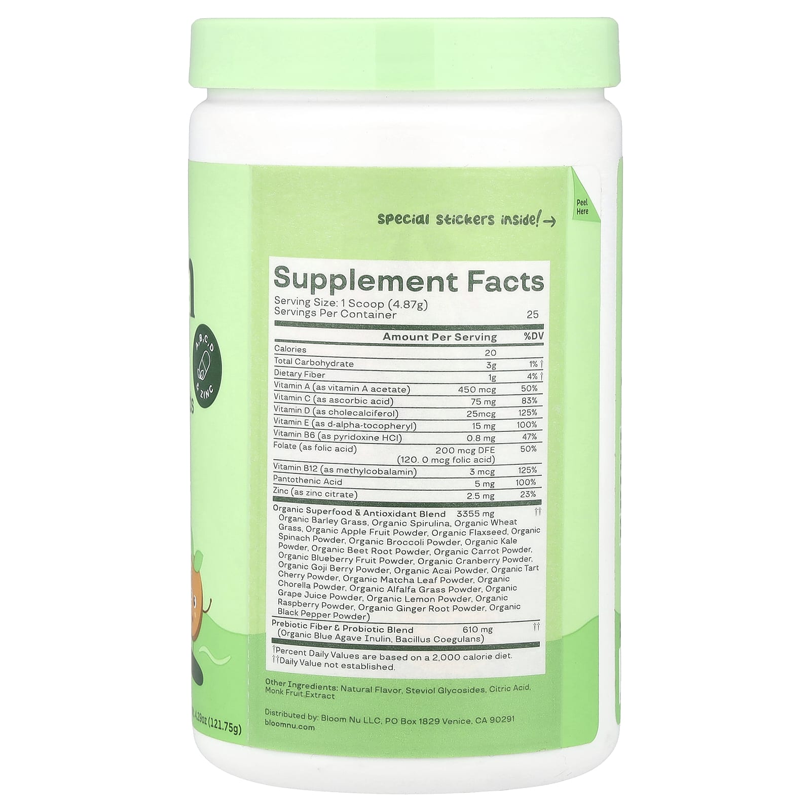 Bloom, Kids, Greens & Superfoods + Multivitamin, Tropical Punch, 4.29 oz (121.75 g)