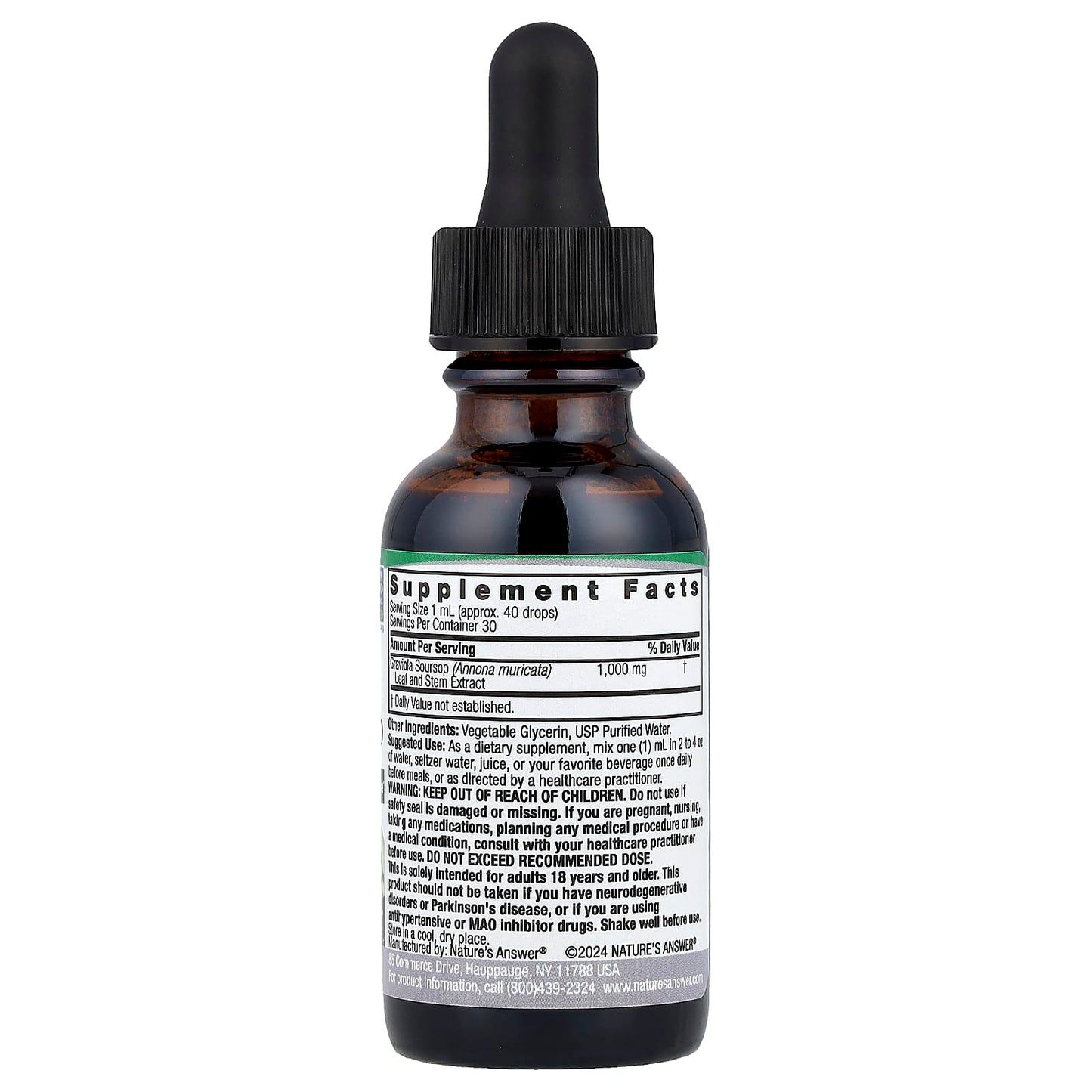 Nature's Answer, Graviola Soursop , 1,000 mg, 1 fl oz (30 ml) - Image 2