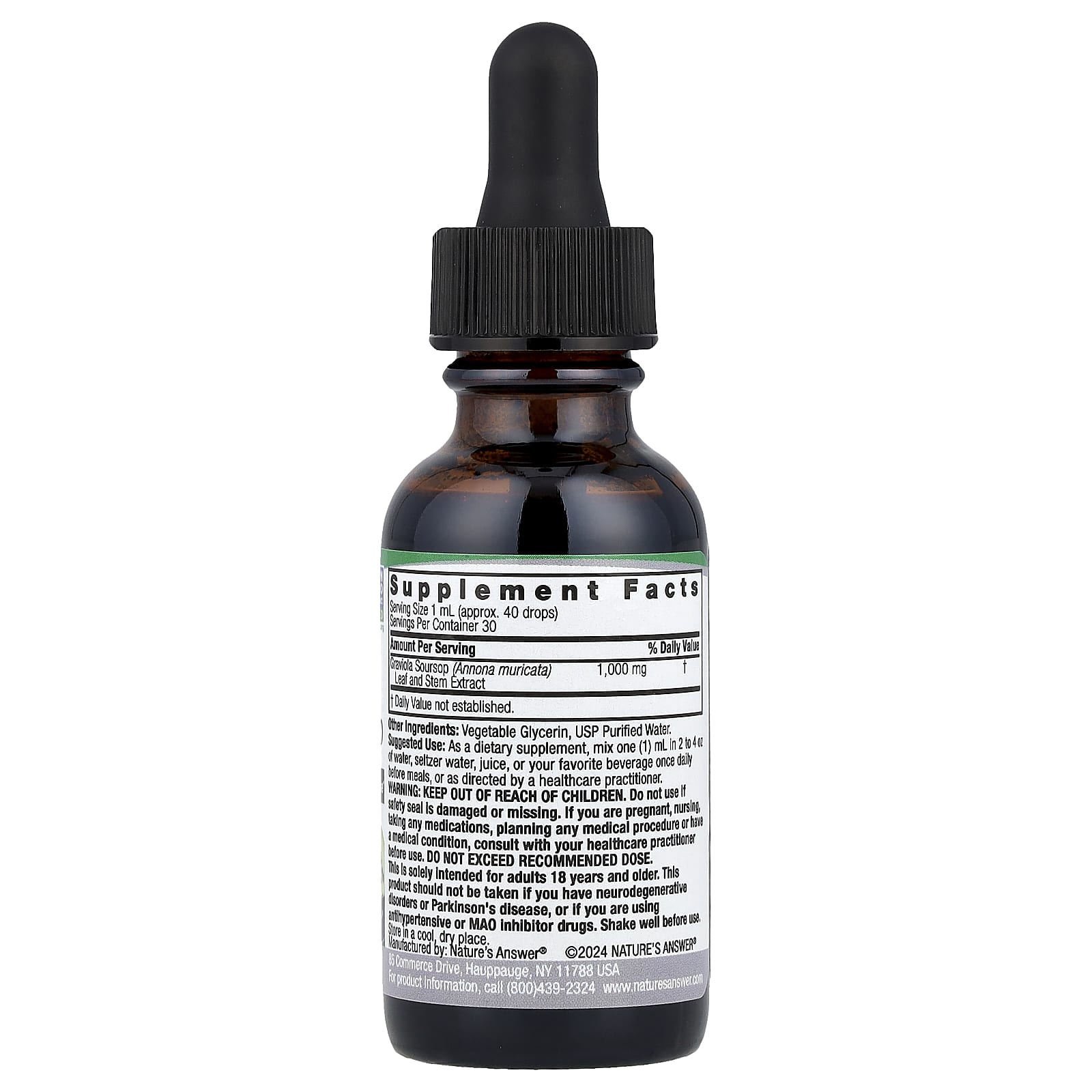 Nature's Answer, Graviola Soursop , 1,000 mg, 1 fl oz (30 ml) - Image 2