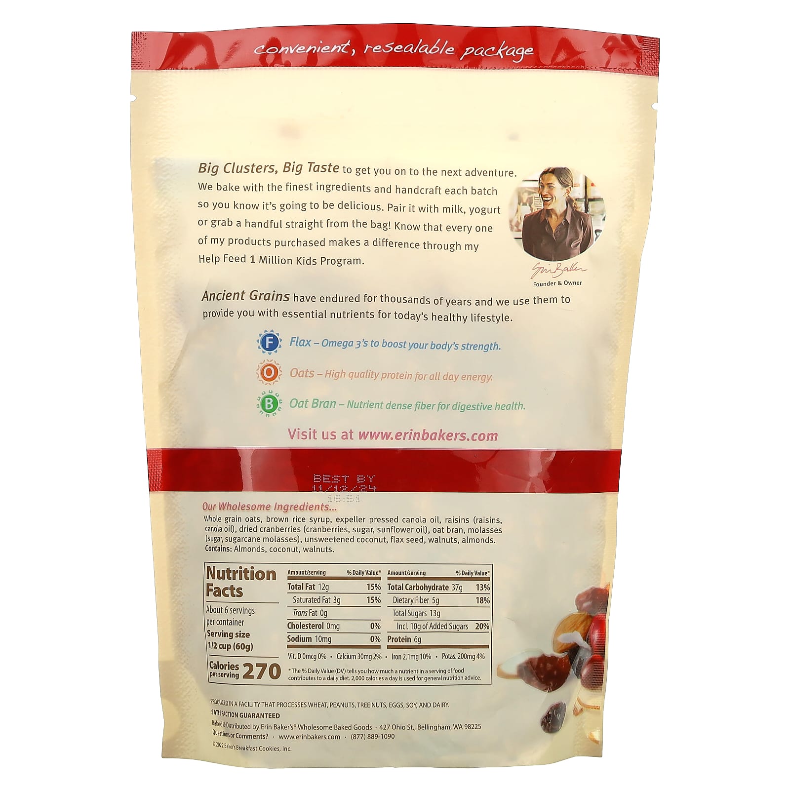 Homestyle Granola with Ancient Grains & Nuts | Vegan, High Fiber, 6g Protein - Image 2