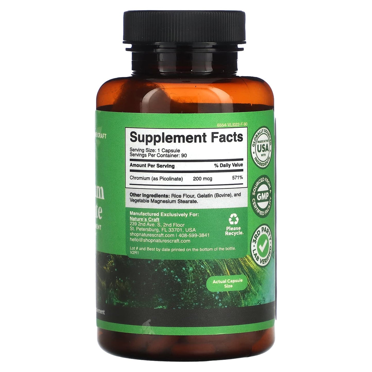 Nature's Craft, Chromium Picolinate, 200 mcg, 90 Capsules - Image 2
