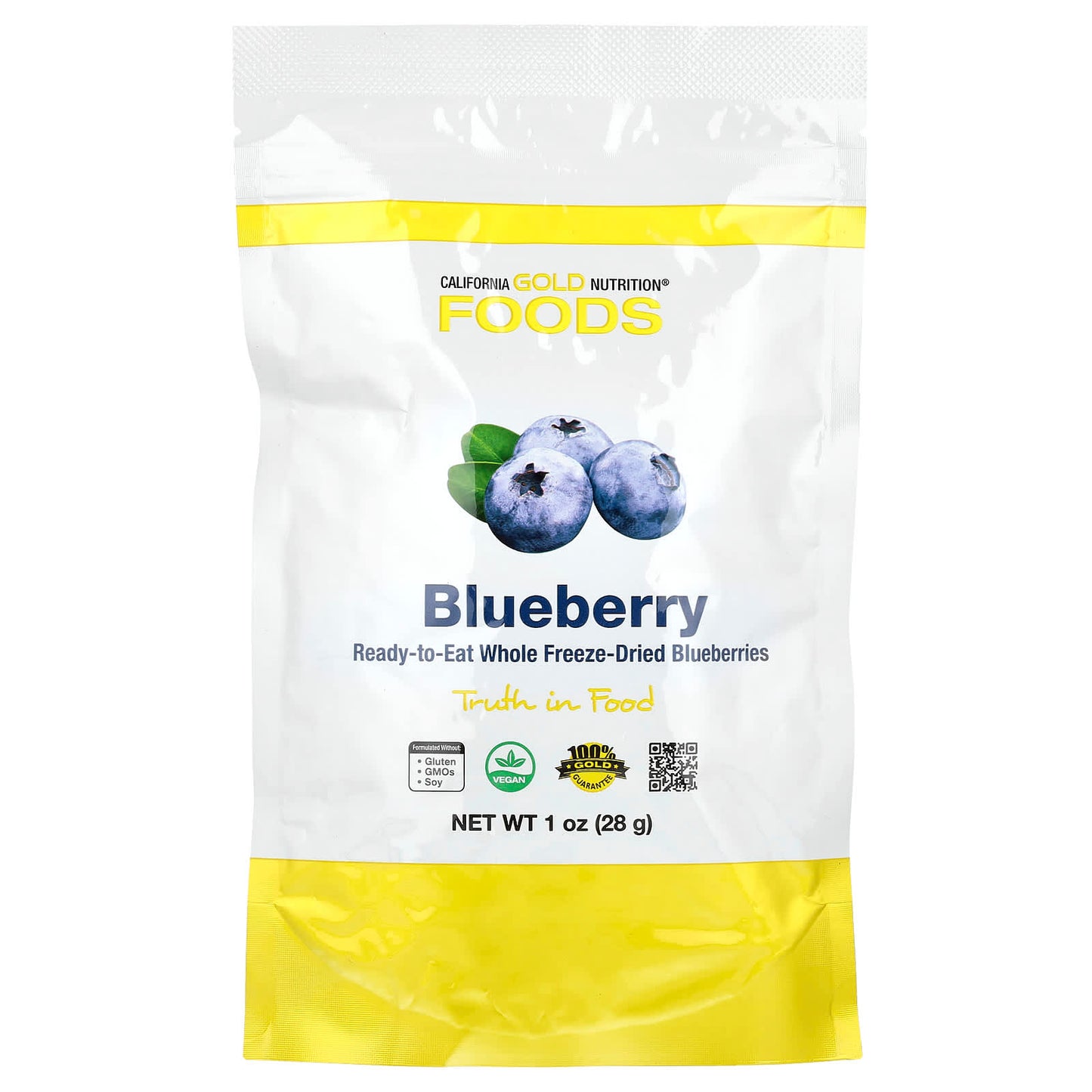 California Gold Nutrition Freeze-Dried Blueberries, 1 oz, No Preservatives - Image 1