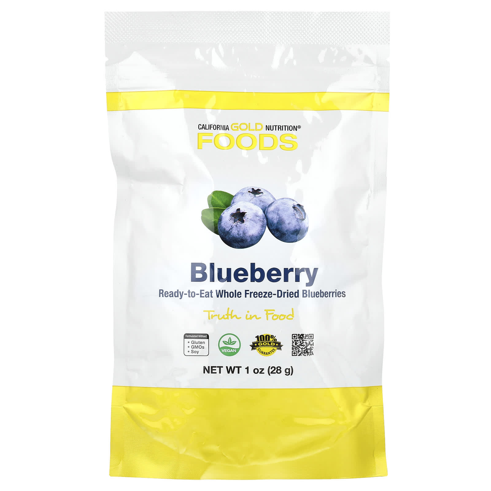 California Gold Nutrition Freeze-Dried Blueberries, 1 oz, No Preservatives - Image 1