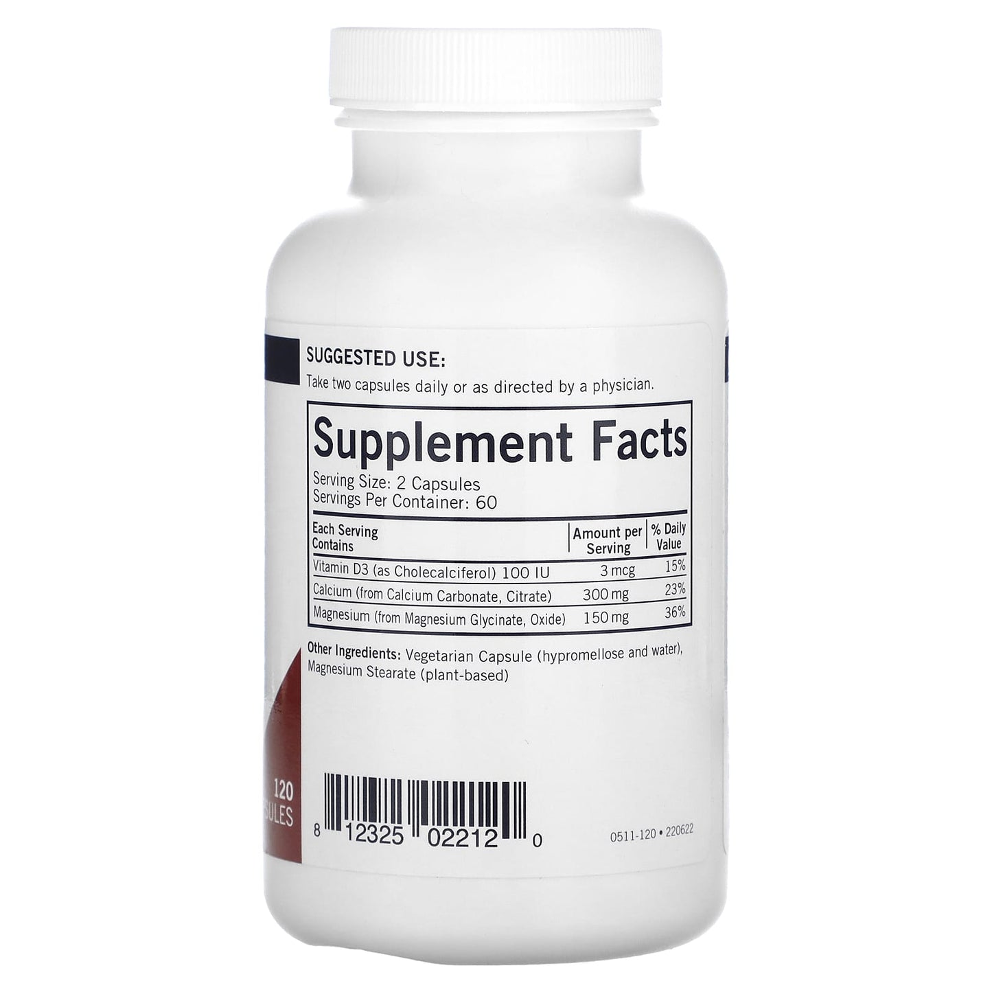 Kirkman Labs, Calcium & Magnesium with Vitamin D, 120 Capsules - Image 2