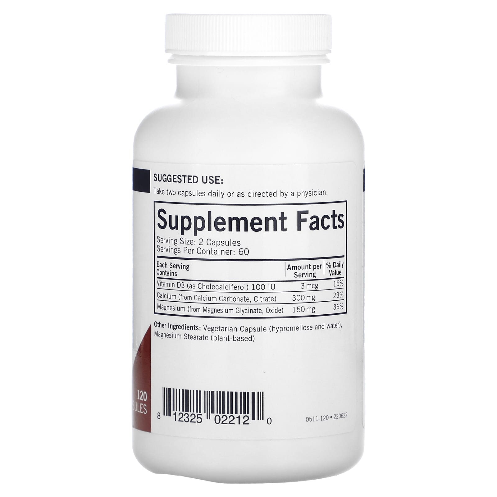 Kirkman Labs, Calcium & Magnesium with Vitamin D, 120 Capsules - Image 2