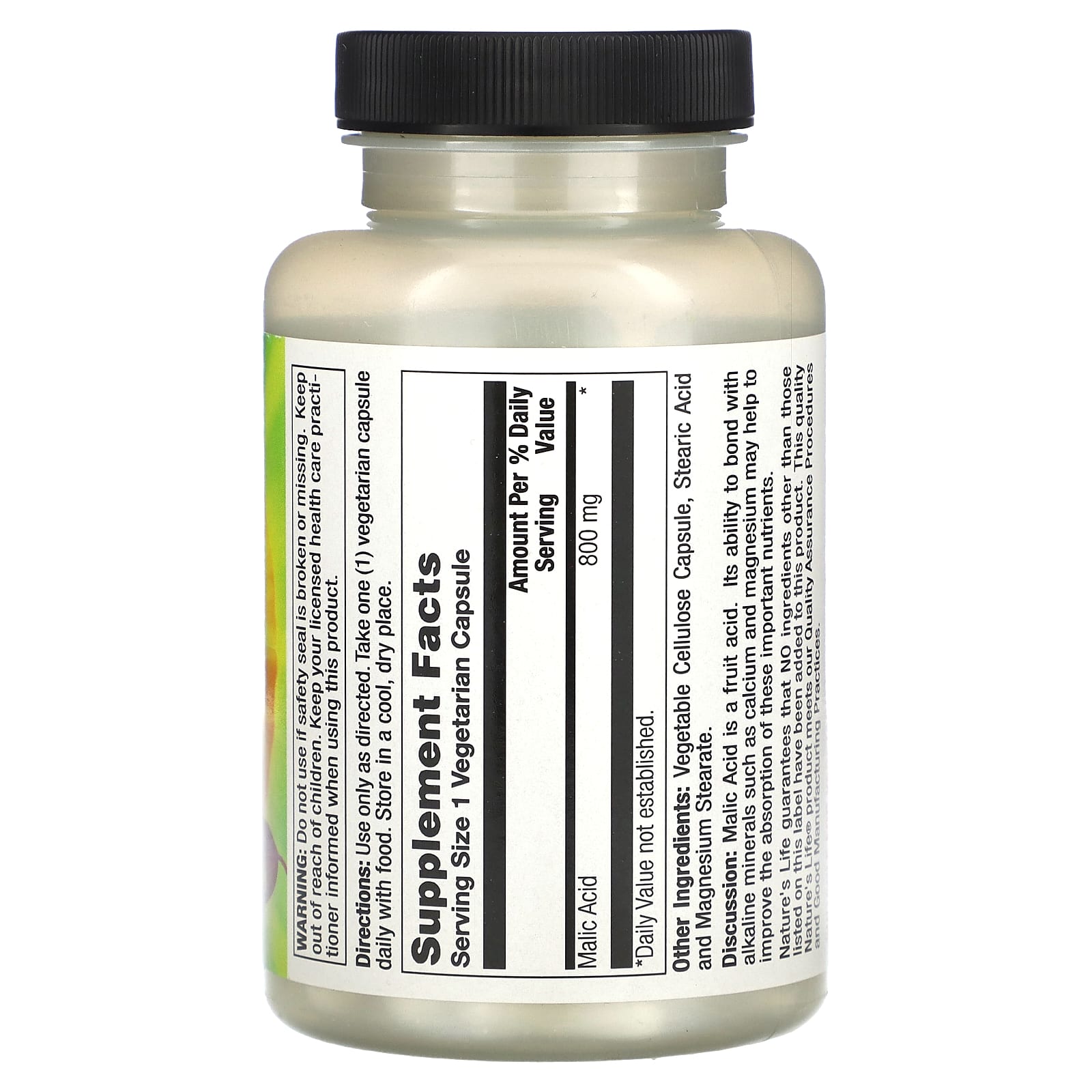 Nature's Life, Malic Acid , 800 mg, 100 Vegetarian Capsules - Image 2