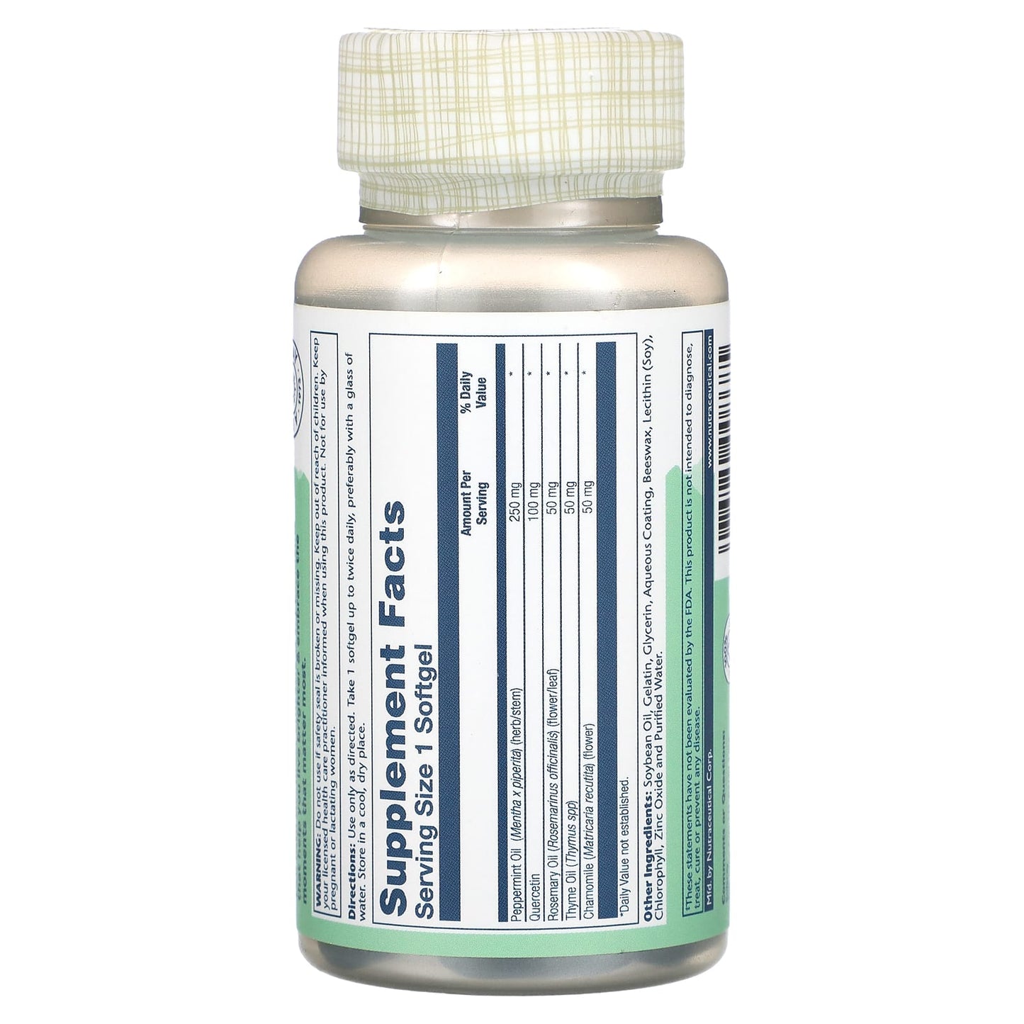 Solaray, Peppermint Oil, 60 Softgels - Image 2