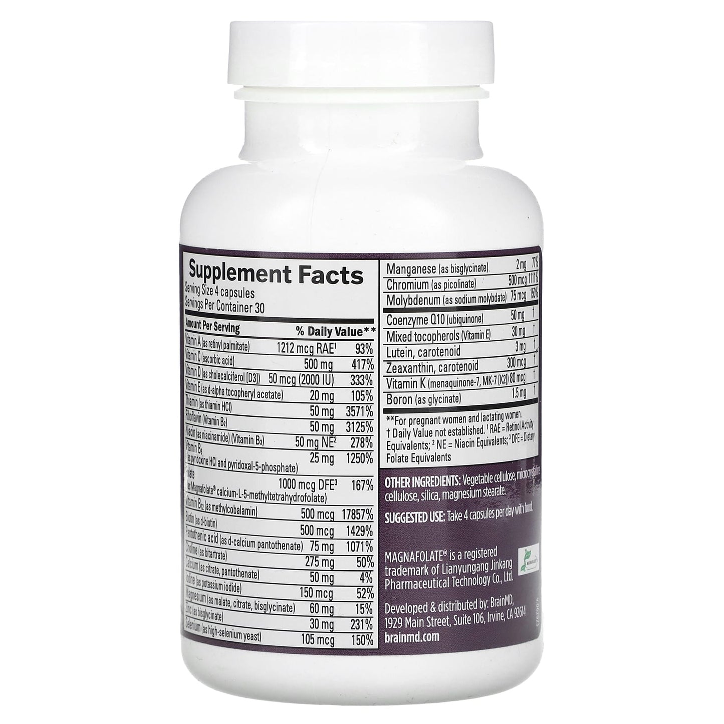 BrainMD Smart Prenatal Nutrition, 120 Capsules for Healthy Pregnancy - Image 2
