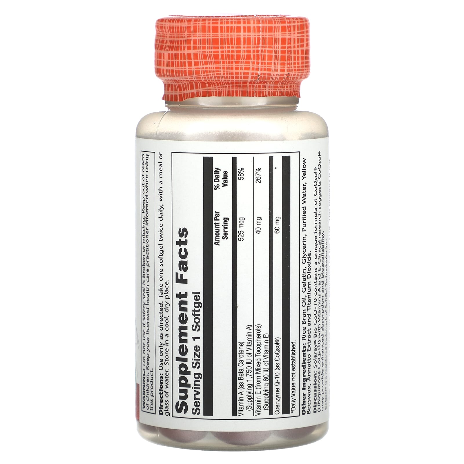 Solaray, Bio CoQ-10, 60 mg, 60 Softgels - Image 2