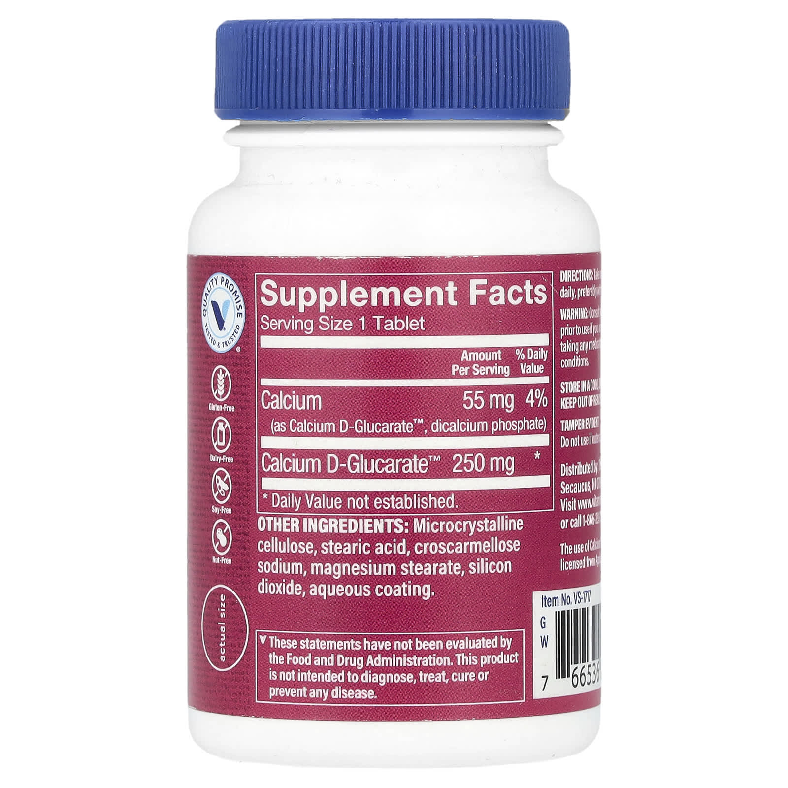 The Vitamin Shoppe, Women's Calcium D-Glucarate™, 250 mg, 60 Tablets - Image 2