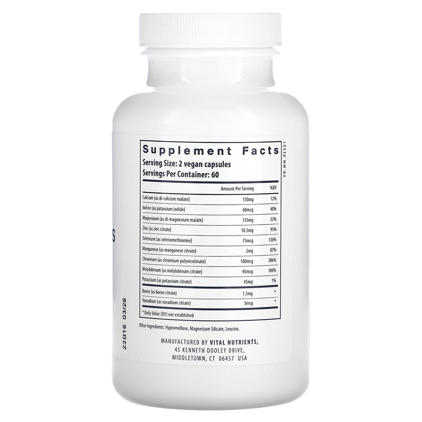 Vital Nutrients, Multi-Minerals (without Copper & Iron), 120 Vegan Capsules - Image 2