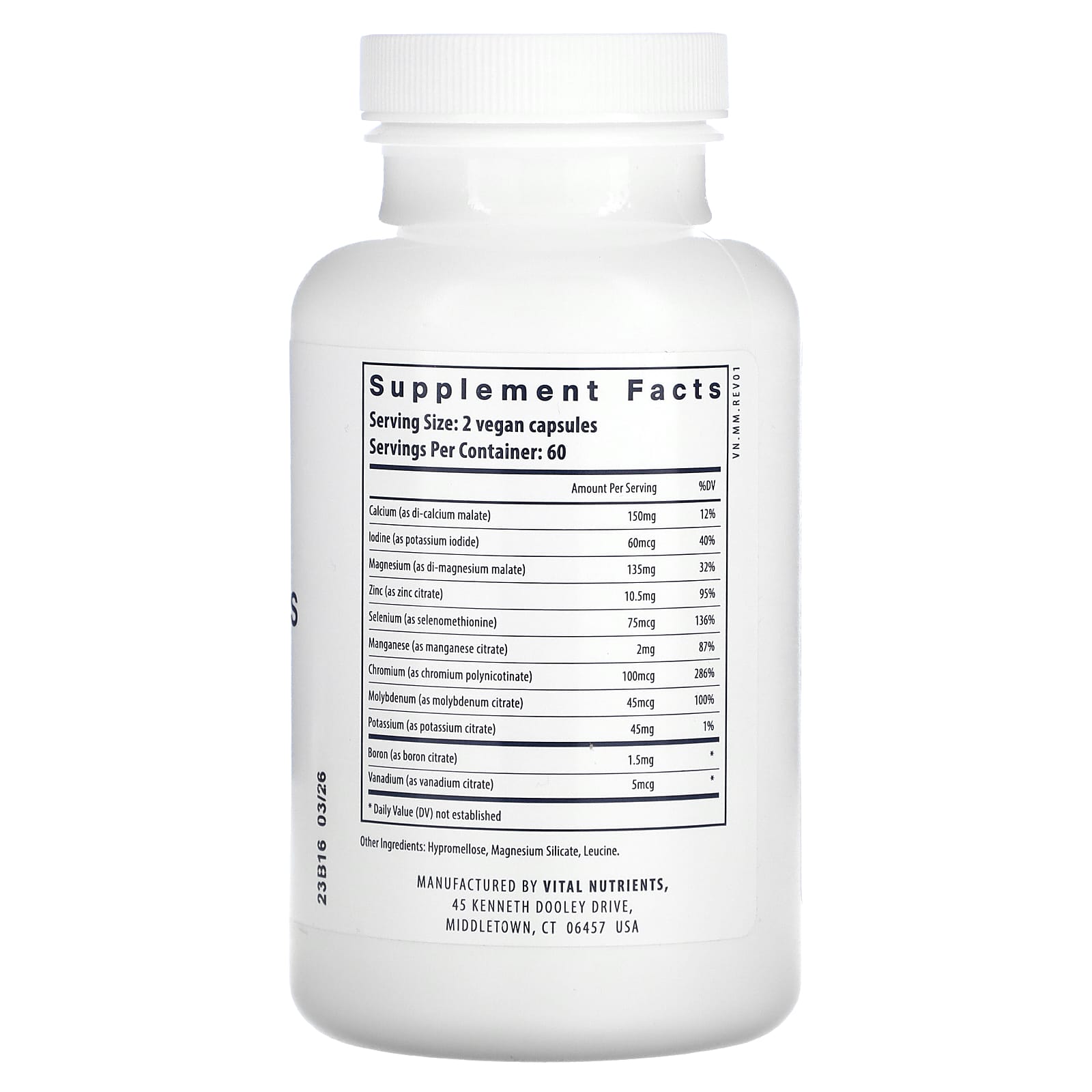 Vital Nutrients, Multi-Minerals (without Copper & Iron), 120 Vegan Capsules - Image 2