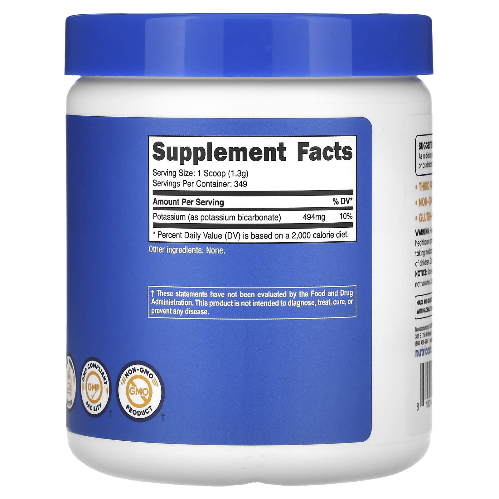 Nutricost, Potassium Bicarbonate, Unflavored, 16 oz (454 g) - Image 2