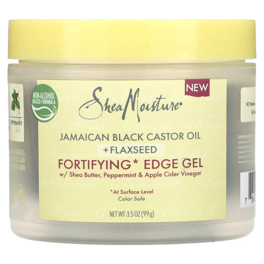 SheaMoisture, Jamaican Black Castor Oil + Flaxseed, Fortifying Edge Gel, 3.5 oz (99 g) - Image 1