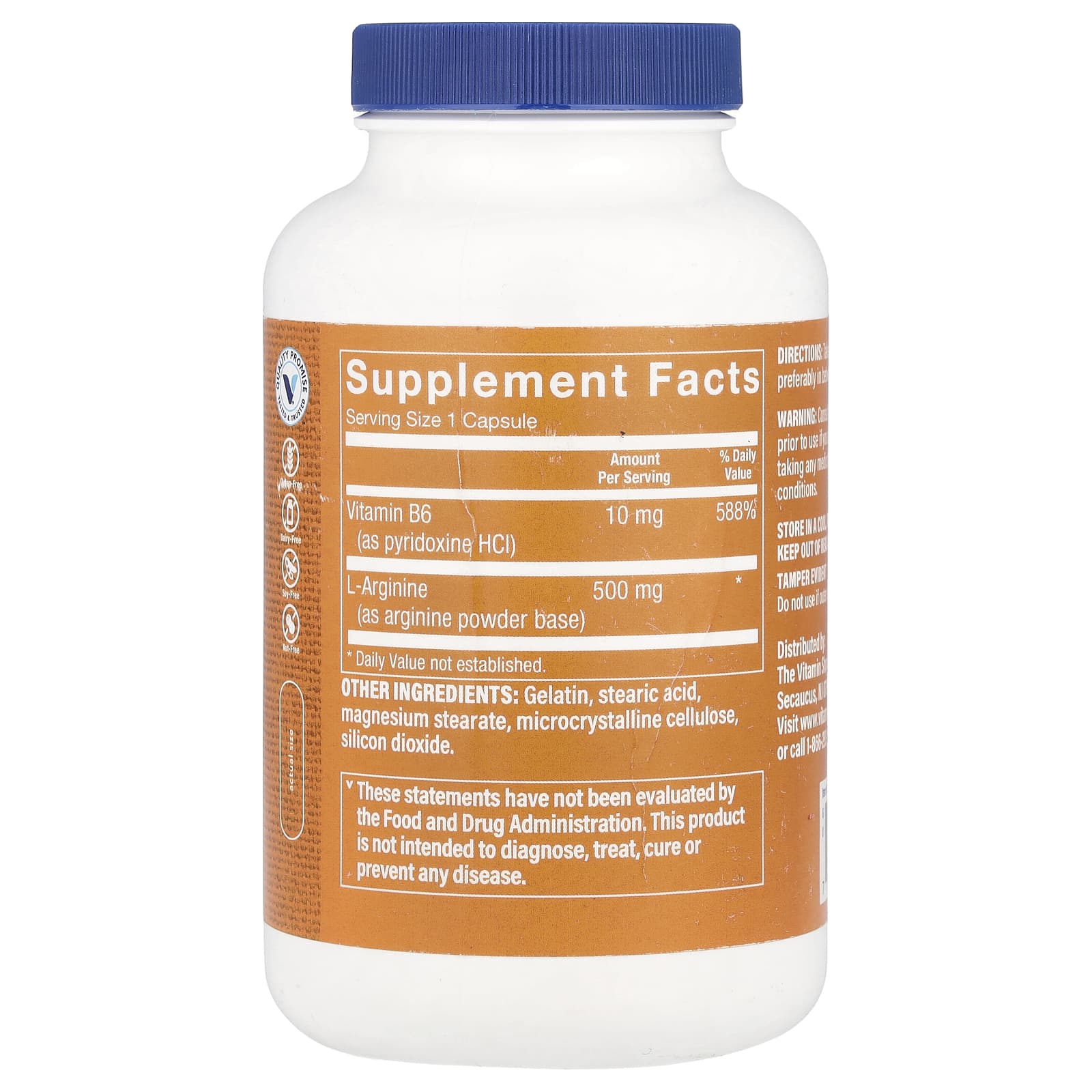 The Vitamin Shoppe, L-Arginine, 500 mg, 300 Capsules