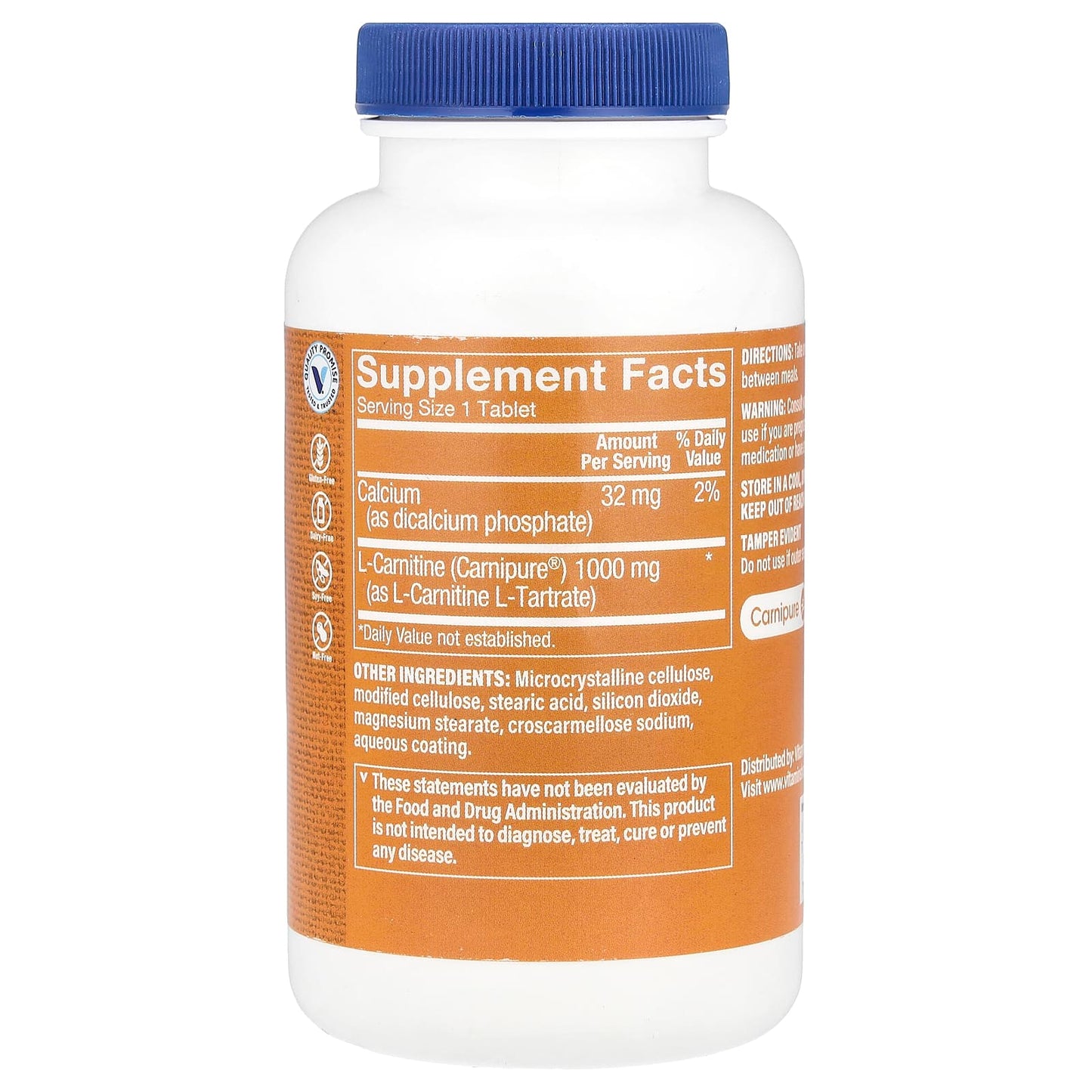 The Vitamin Shoppe, Carnipure® L-Carnitine, 1,000 mg, 100 Tablets - Image 2