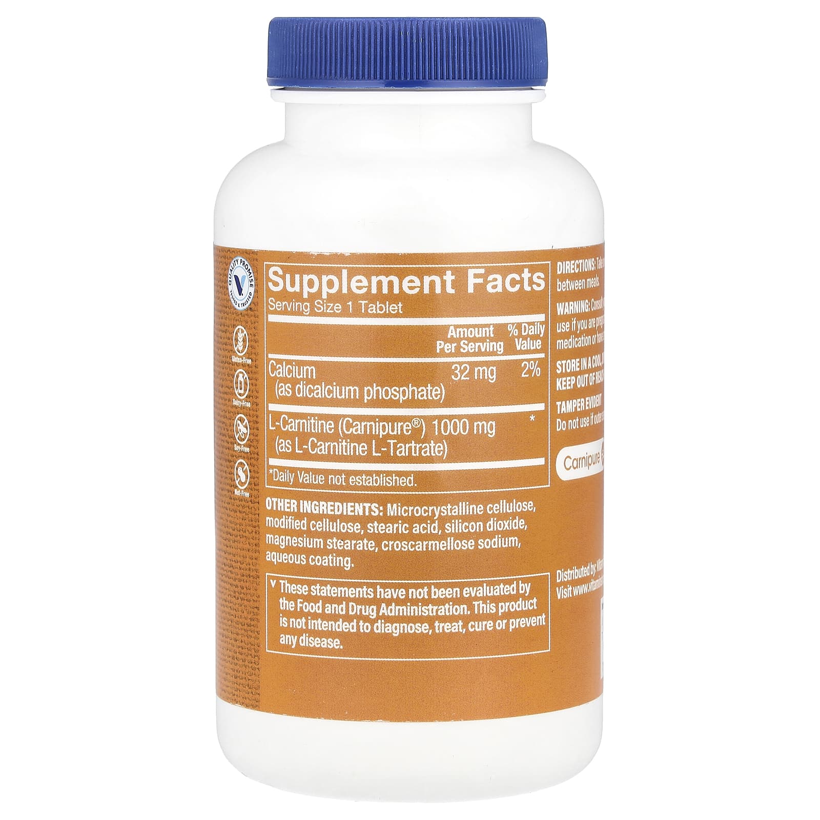 The Vitamin Shoppe, Carnipure® L-Carnitine, 1,000 mg, 100 Tablets - Image 2