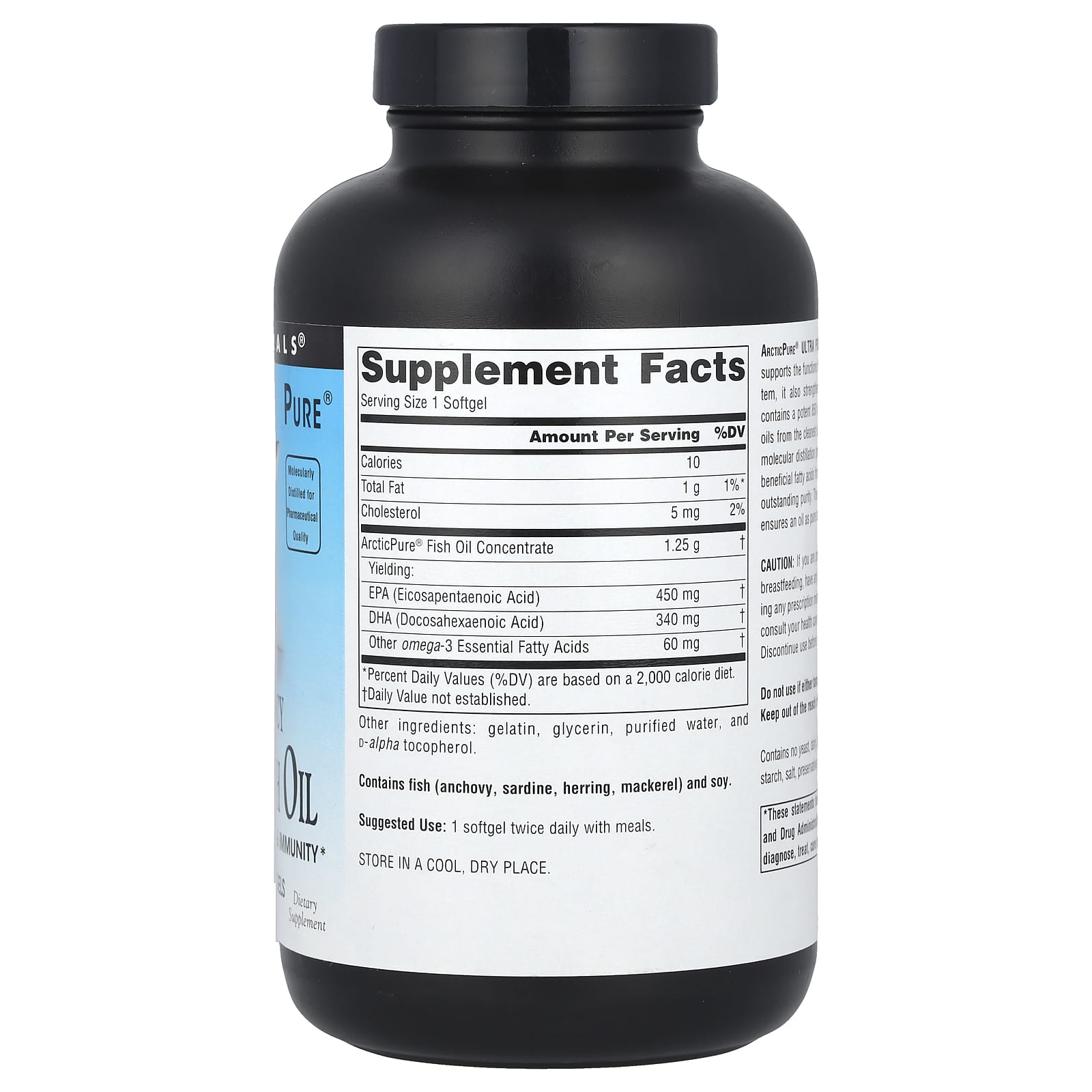 Source Naturals, Arctic Pure®, Ultra Potency Omega-3 Fish Oil, 850 mg, 120 Softgels - Image 2