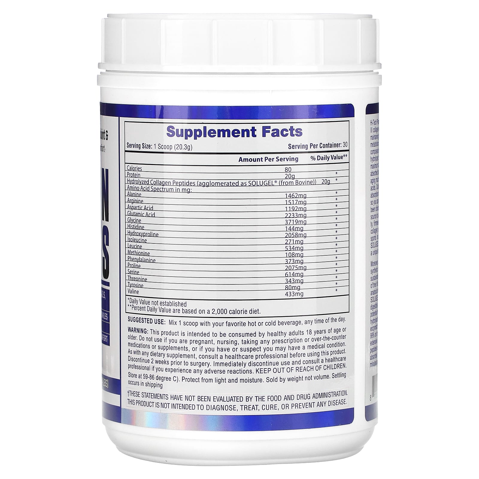 Premium Collagen Peptides by Hi Tech Pharmaceuticals for Healthy Skin, Hair & Joints - Image 2