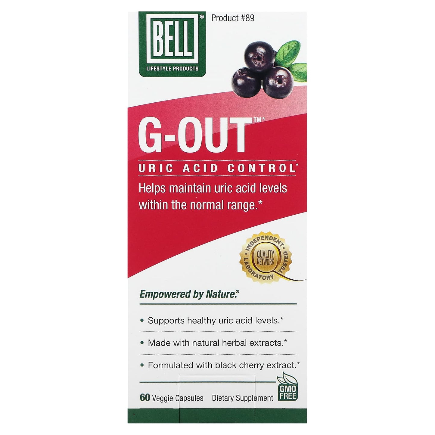 Bell Lifestyle G-Out Uric Acid Control 60 Veggie Capsules - Image 1