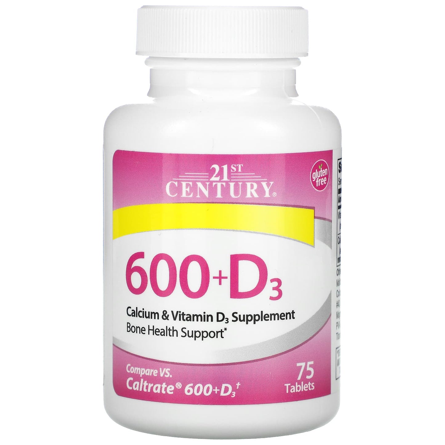 Complete Bone Health Support with 21st Century 600+D3 Calcium Supplement - Image 1