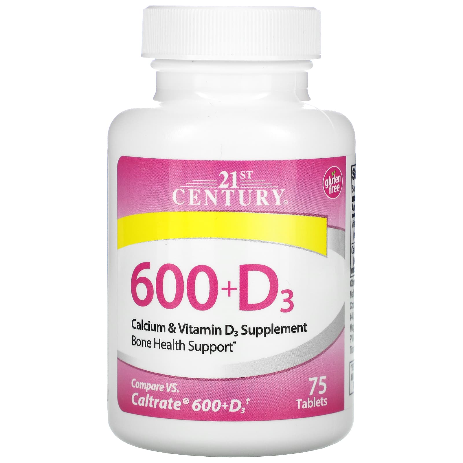 Complete Bone Health Support with 21st Century 600+D3 Calcium Supplement - Image 1