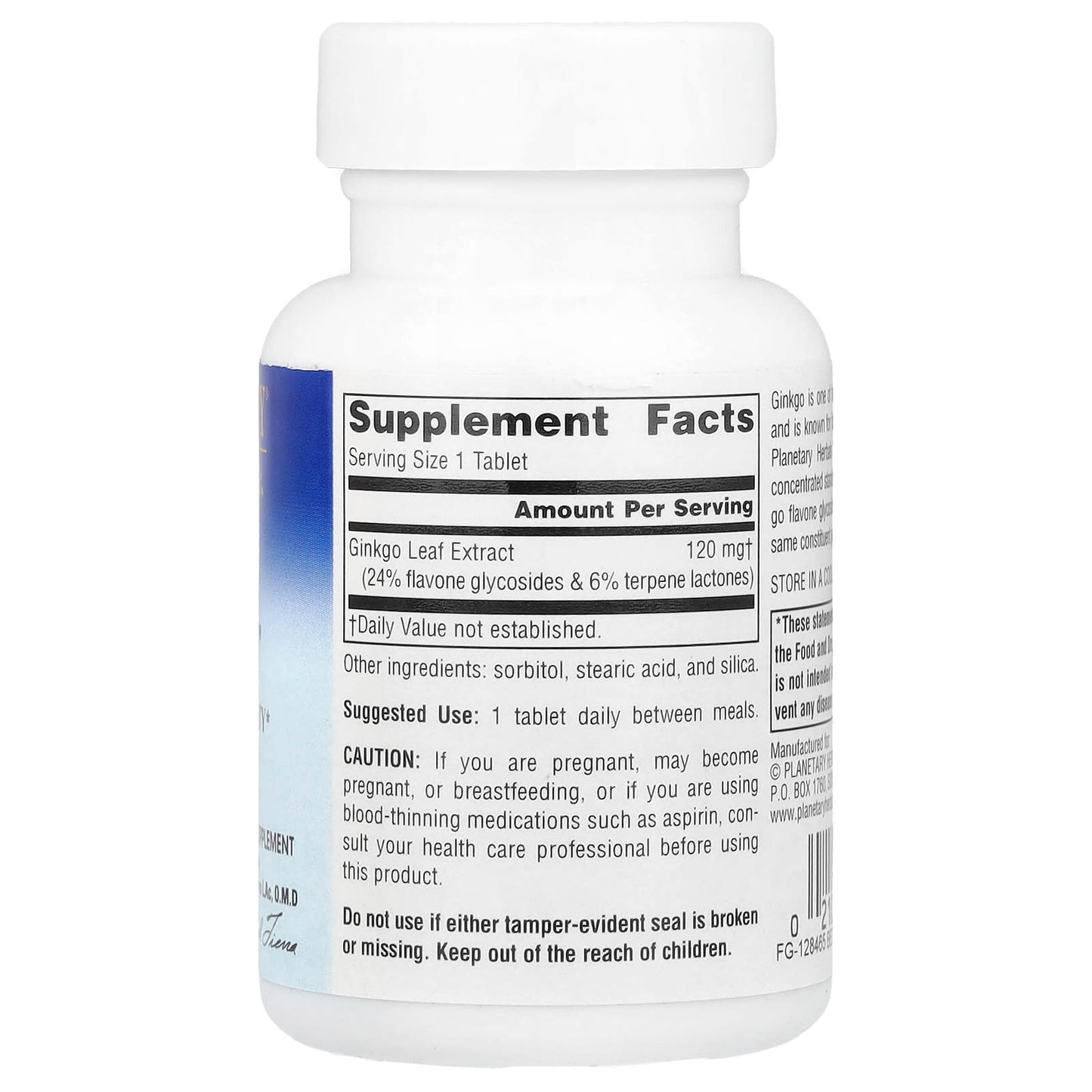 Planetary Herbals, Ginkgo OptiMem 120™, 120 mg, 60 Tablets - Image 2