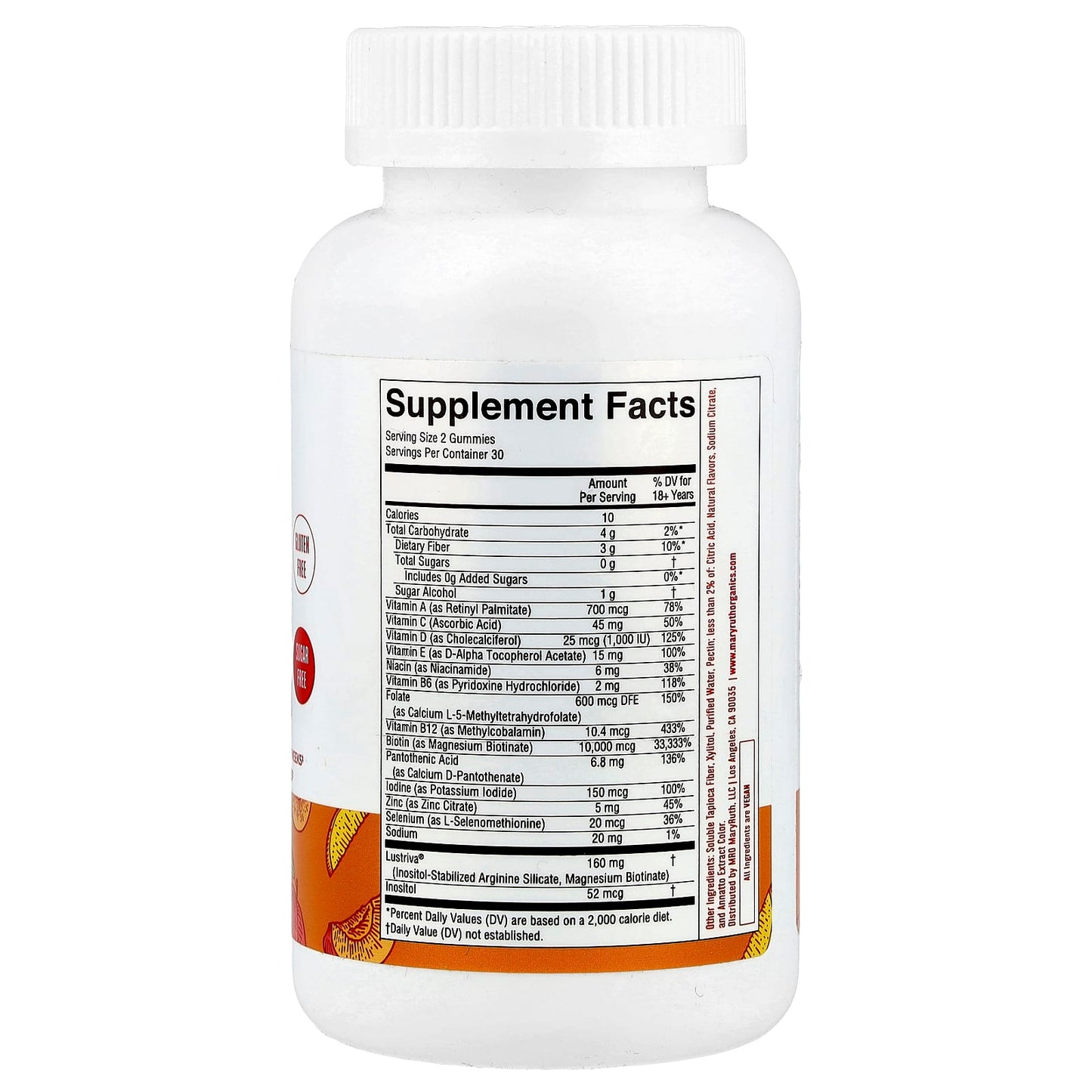 MaryRuth's, Multivitamin Gummies + Hair Growth, Peach Mango, 60 Gummies - Image 2