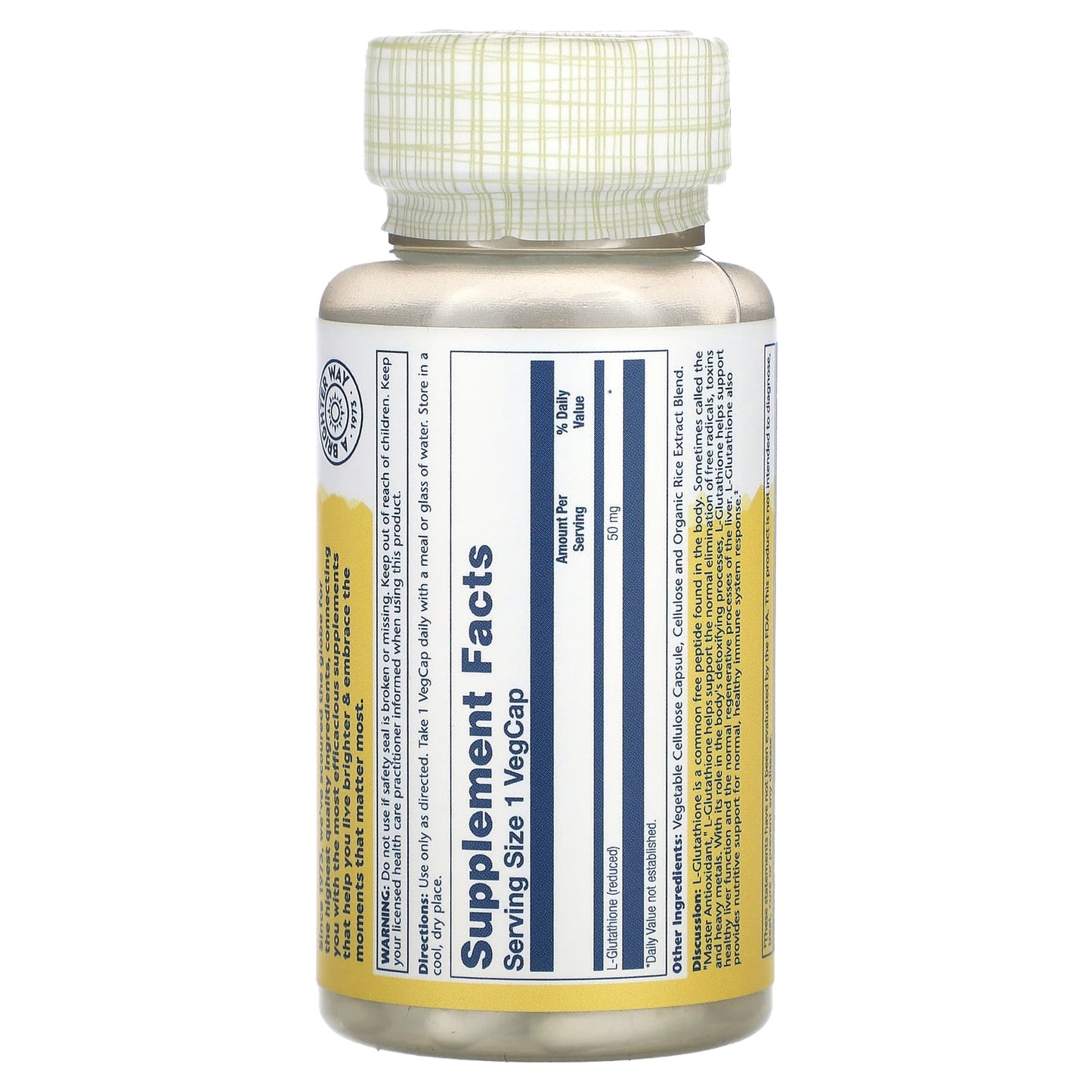 Solaray, L-Glutathione, 50 mg, 60 VegCaps - Image 2
