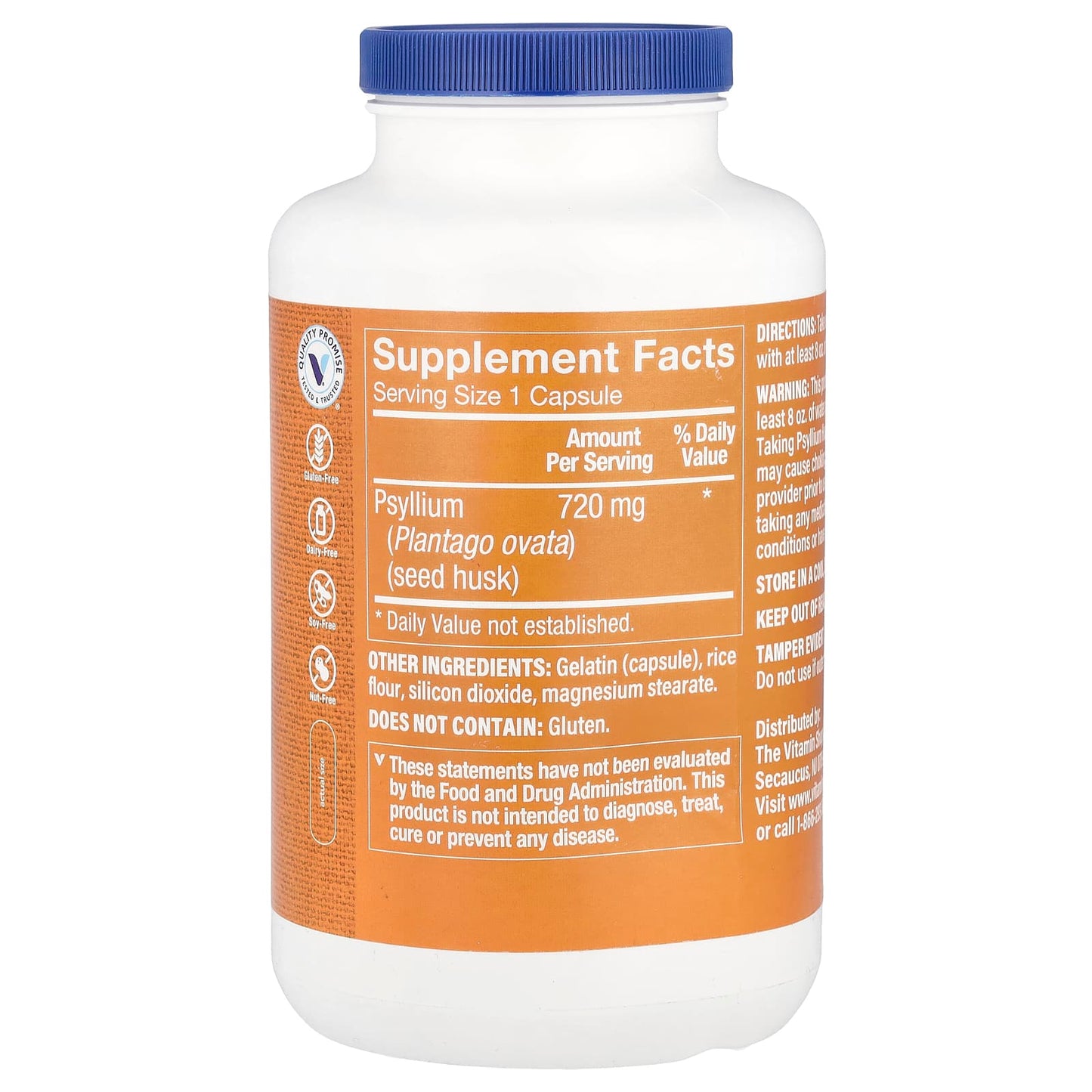 The Vitamin Shoppe, Psyllium Husks, 600 Capsules (720 mg per Capsule) - Image 2