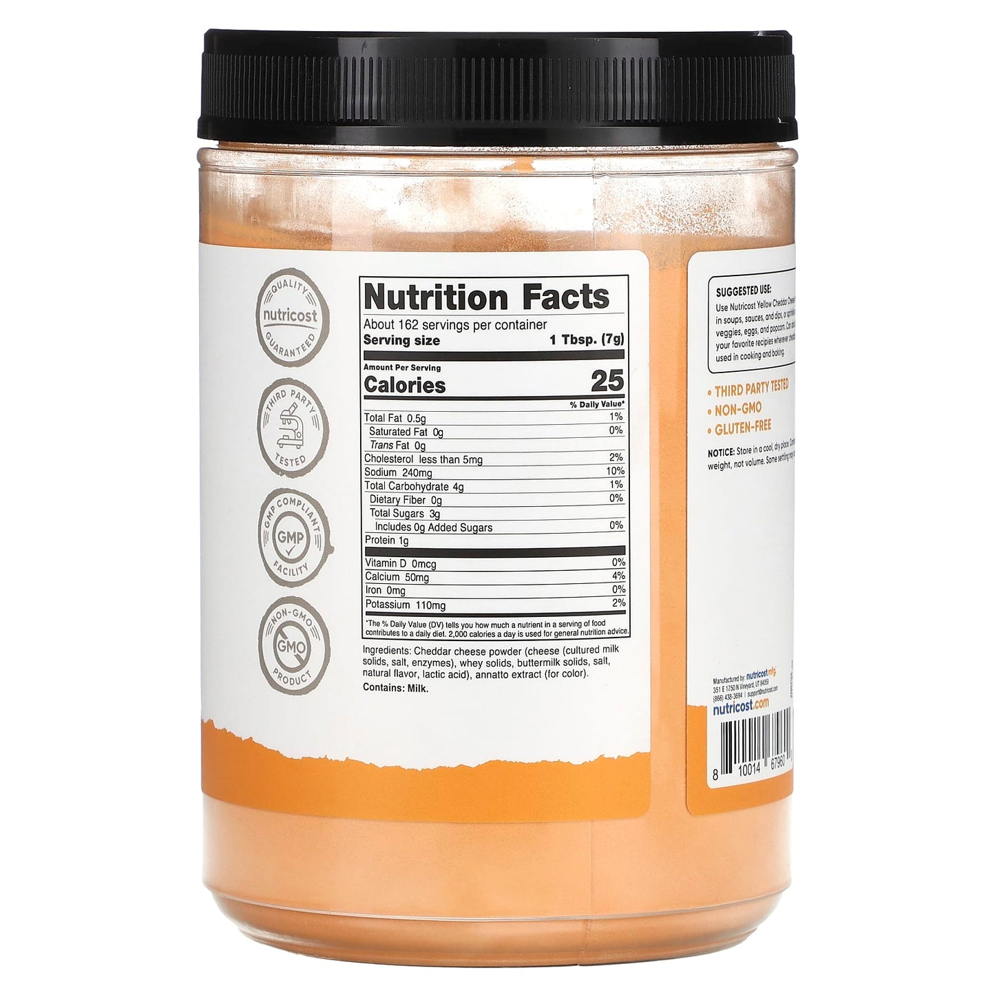 Nutricost, Pantry, Yellow Cheddar Cheese Powder, 40.5 oz (1,134 g) - Image 2