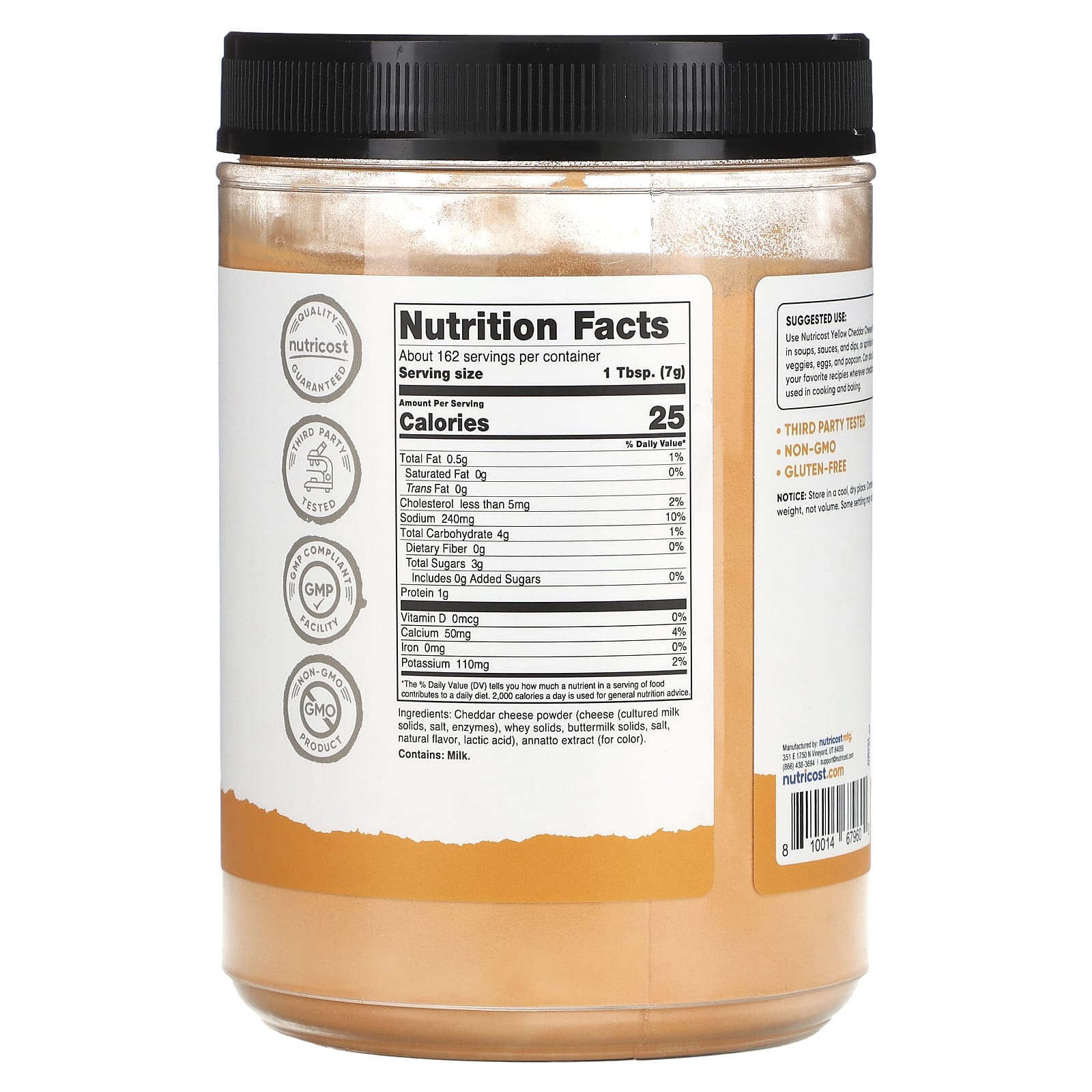 Nutricost, Pantry, Yellow Cheddar Cheese Powder, 40.5 oz (1,134 g) - Image 2