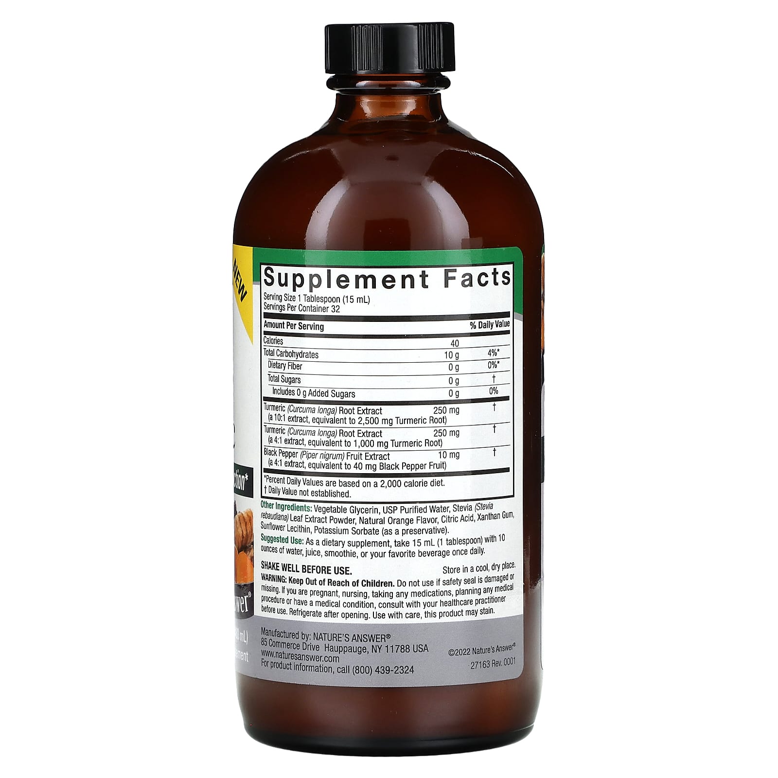 Nature's Answer, Liquid Turmeric With Black Pepper, 16 fl oz (480 ml) - Image 2