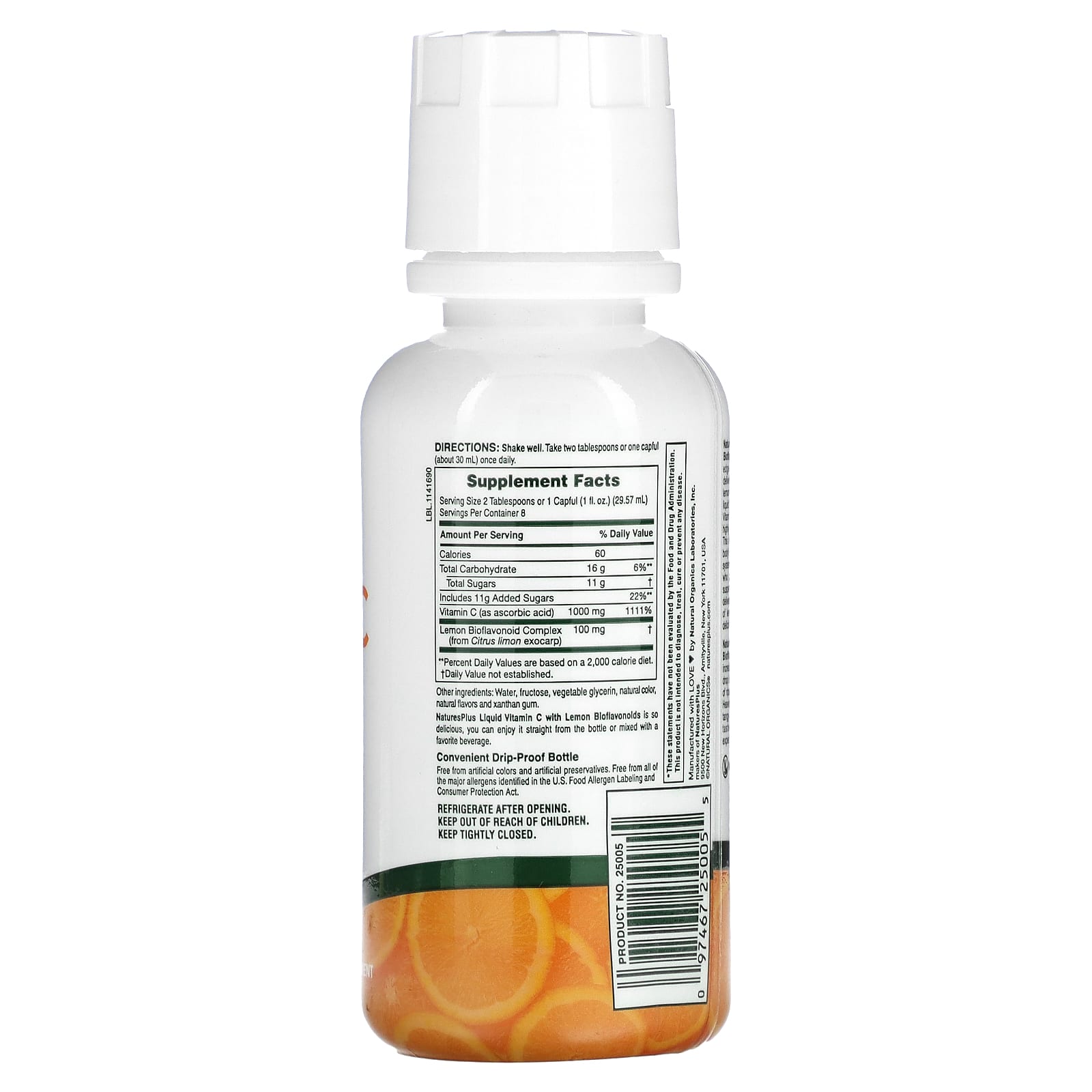 NaturesPlus, Liquid Vitamin C, Natural Orange, 8 fl oz (236.56 ml) - Image 2