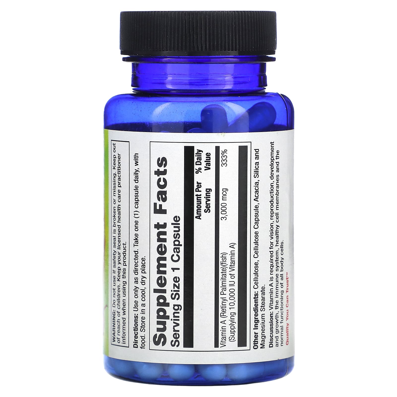 Nature's Life, Vitamin A, 3,000 mcg (10,000 IU), 100 Capsules - Image 2
