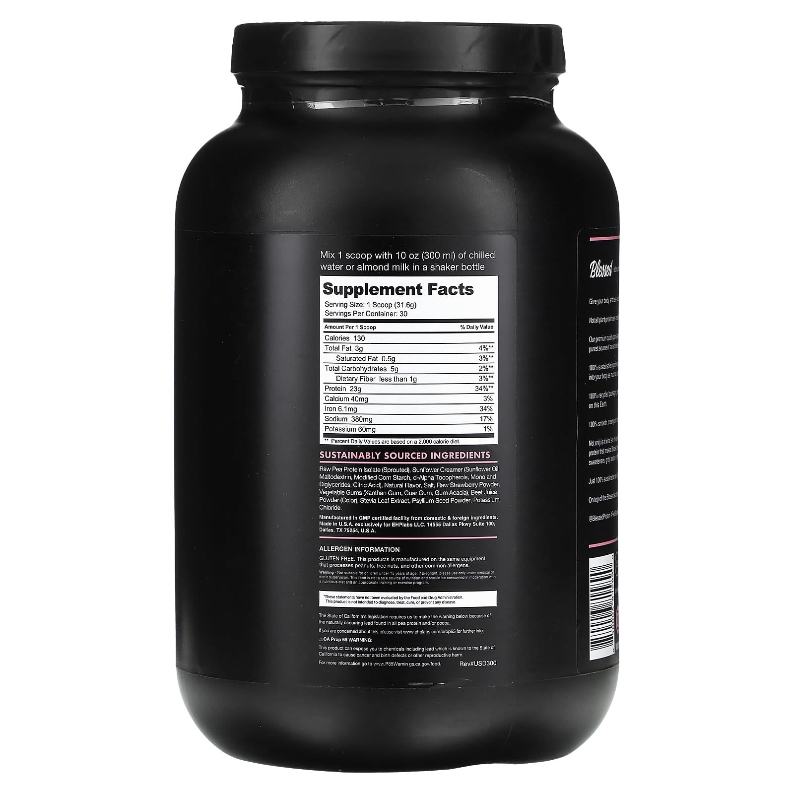 Blessed Strawberry Plant-Based Protein Powder, 2.1 lb - Image 2