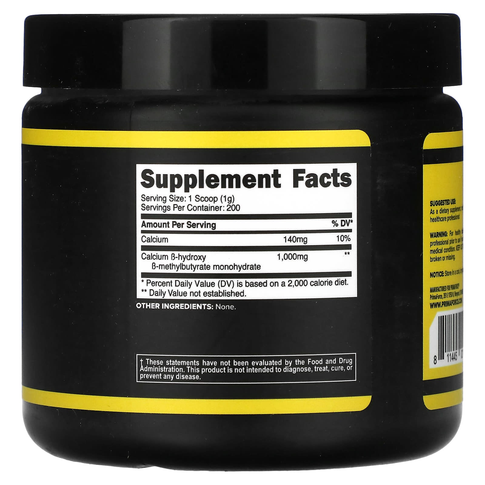 Primaforce, HMB, Unflavored, 7.1 oz (200 g) - Image 2