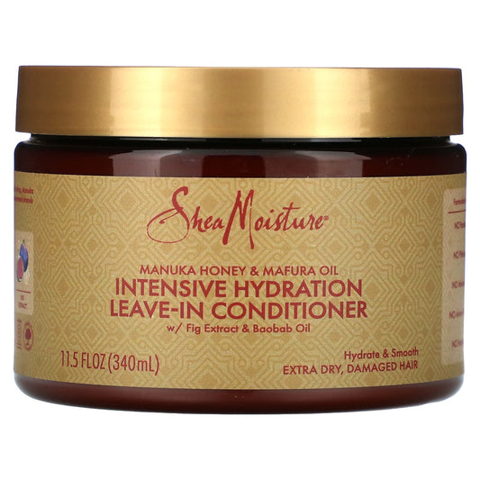 SheaMoisture, Intensive Hydration Leave-In Conditioner, Manuka Honey & Mafura Oil, Extra Dry, Damaged Hair, 11.5 fl oz (340 ml) - Image 1