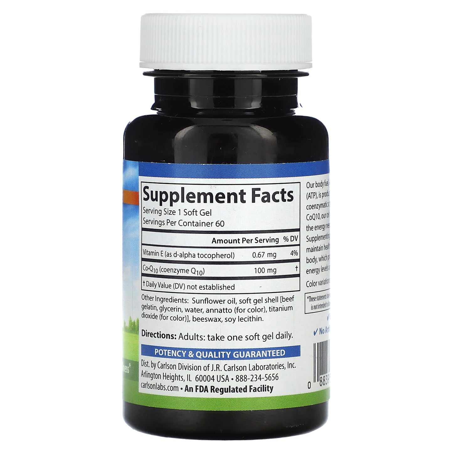 Carlson CoQ10 100mg Supplement for Energy and Heart Health - Image 2