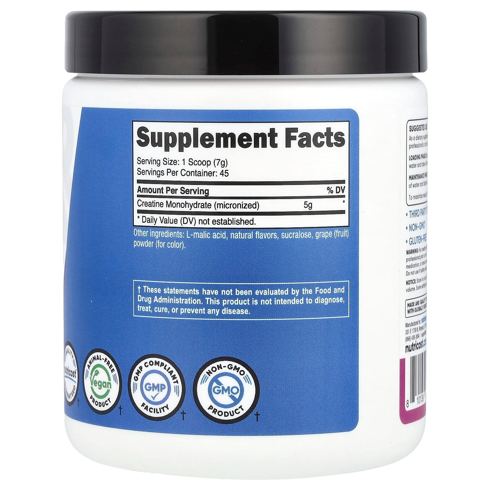 Nutricost, Performance, Creatine Monohydrate, Grape, 10.7 oz (300 g) - Image 2