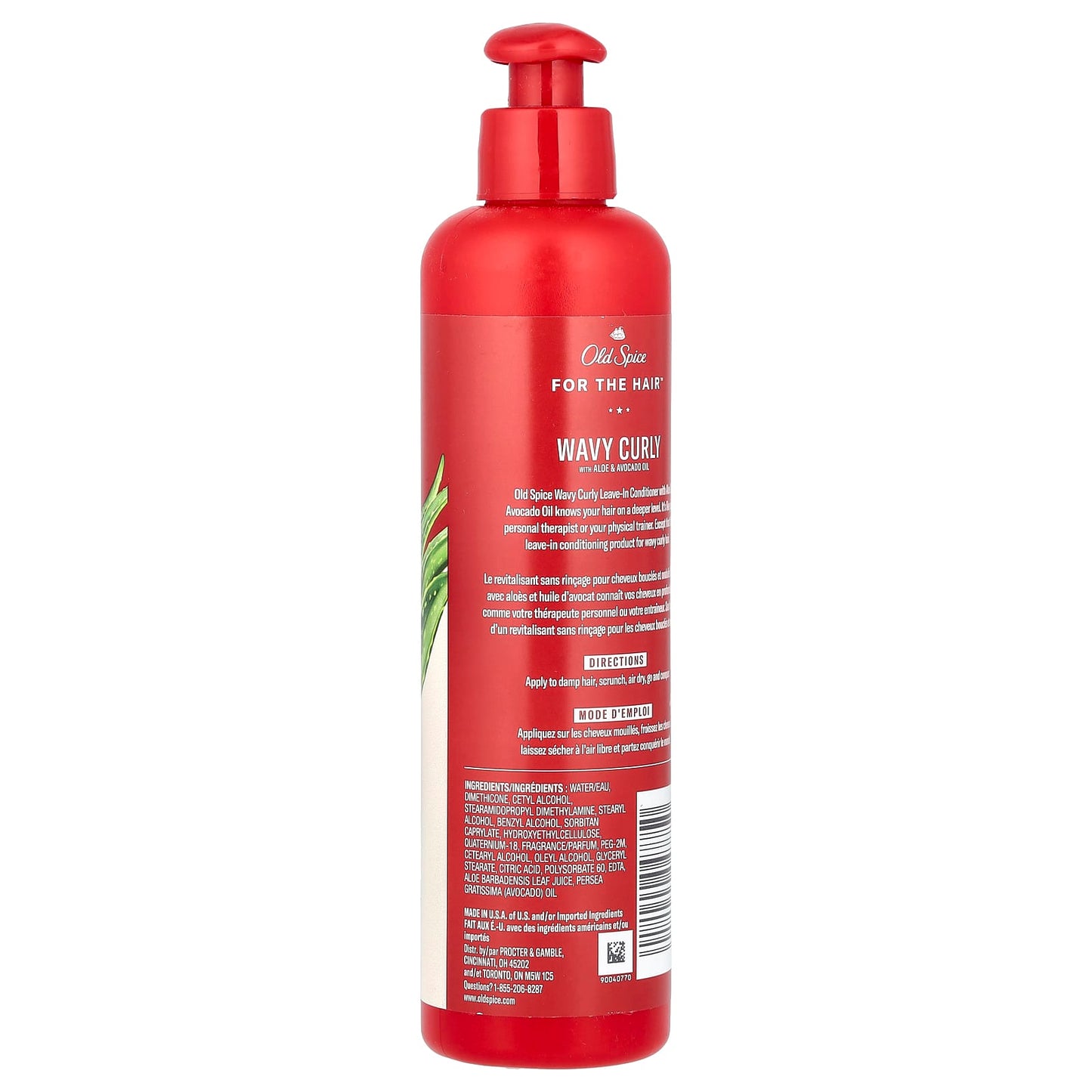 Old Spice, Wavy Curly Leave-In Conditioner with Aloe & Avocado Oil, 8.5 fl oz (252 ml) - Image 2